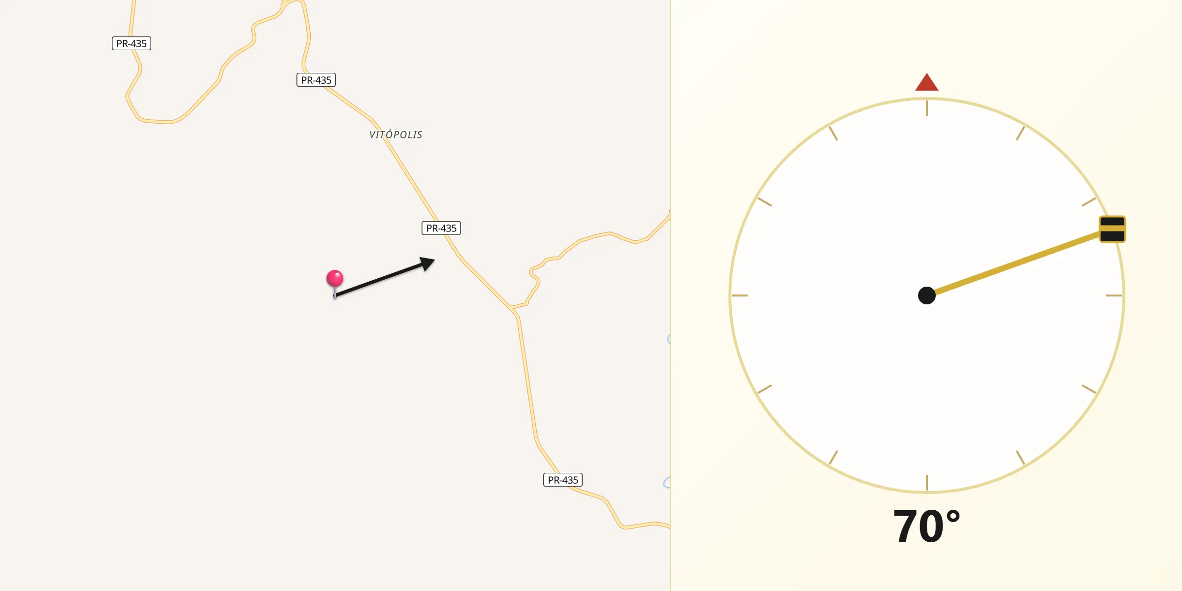 Direção da Qibla a partir de Congonhinhas