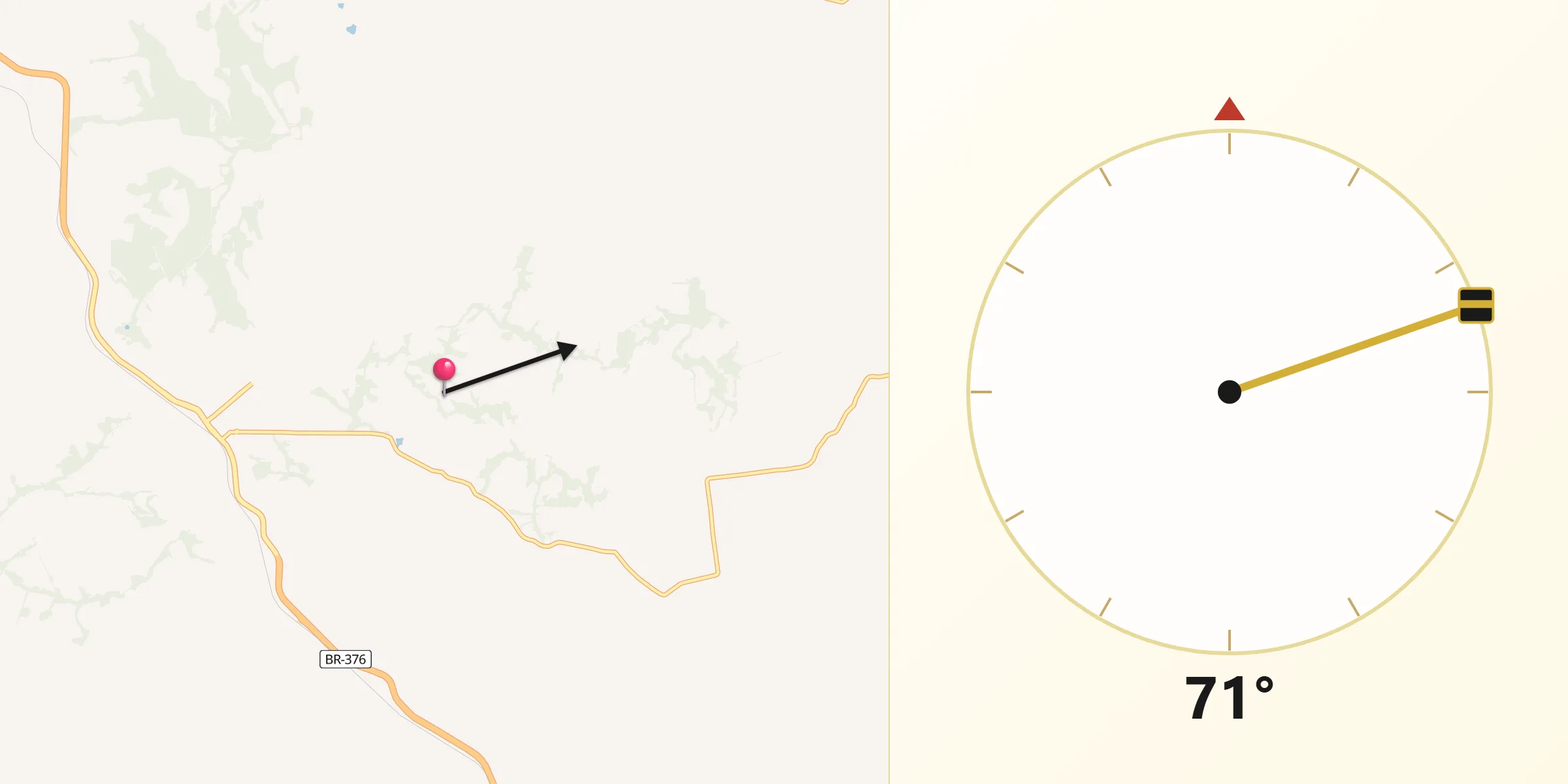 Direção da Qibla a partir de Califórnia