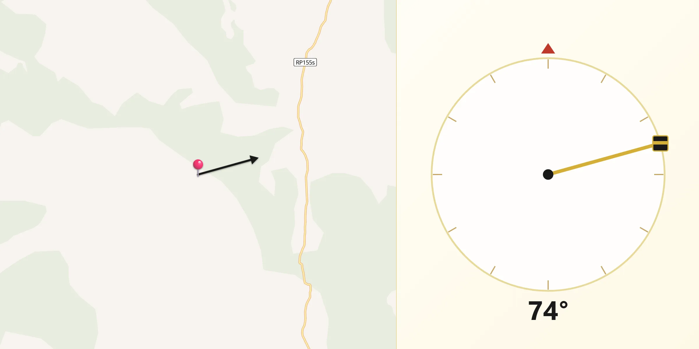 Dirección de la Qibla desde Departamento de Rivadavia