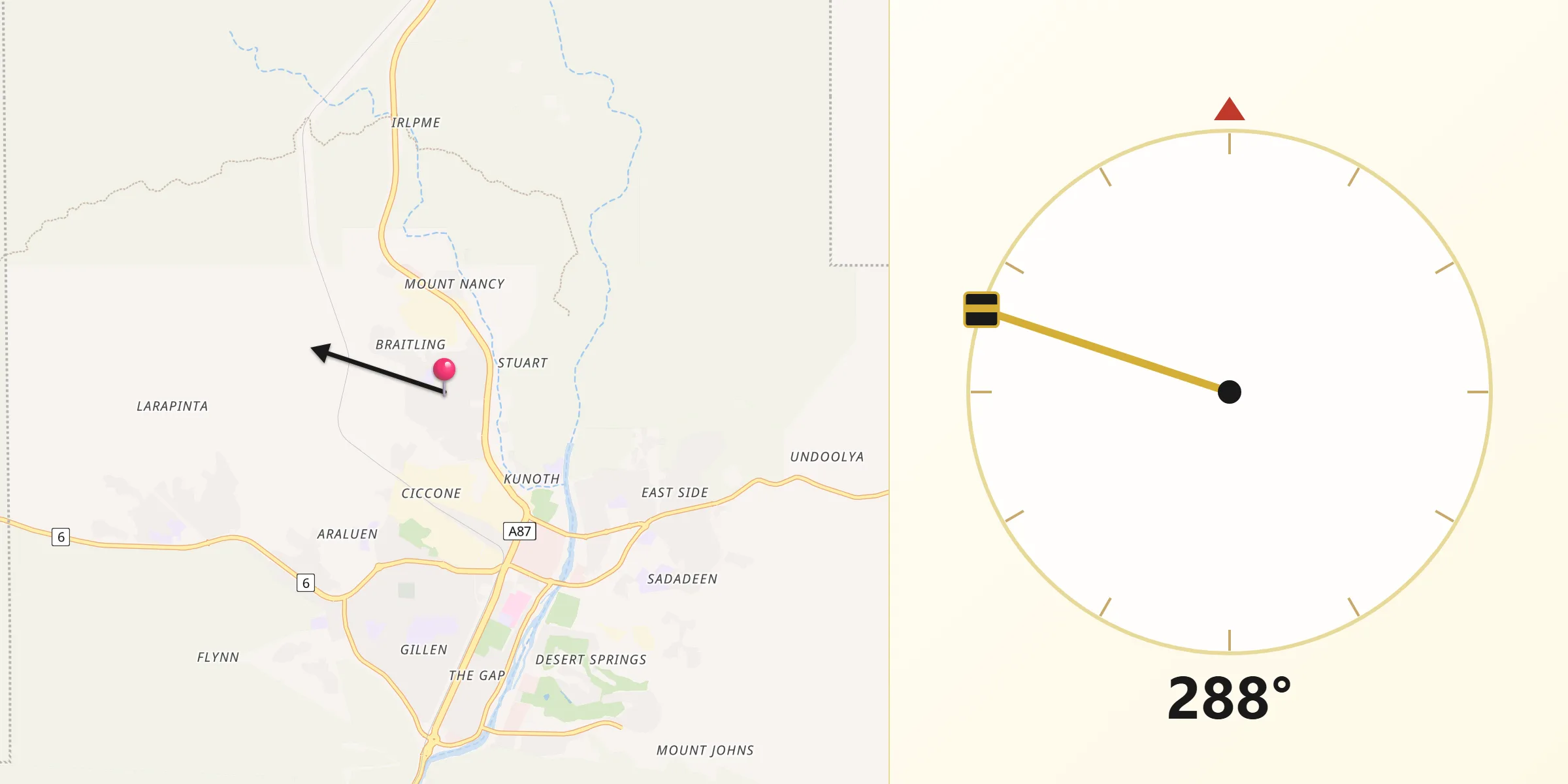 Qibla Direction from Braitling