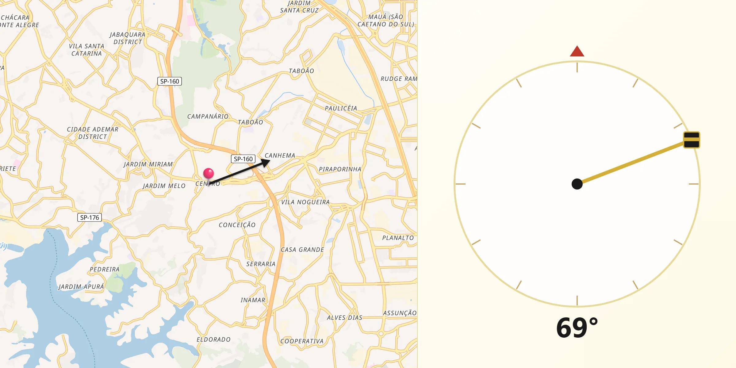 Direzione della Qibla da Diadema