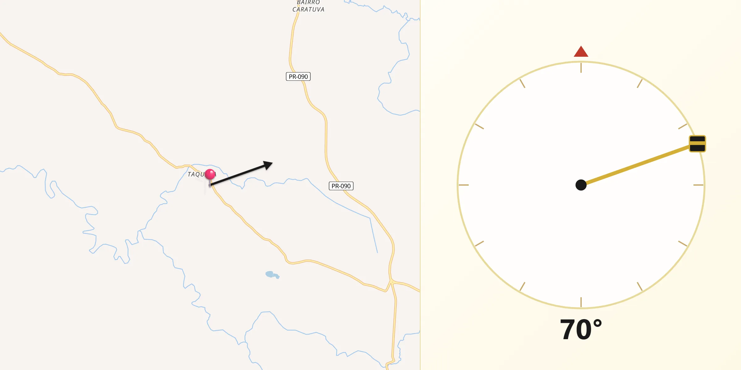 Direção da Qibla a partir de São Jerônimo da Serra