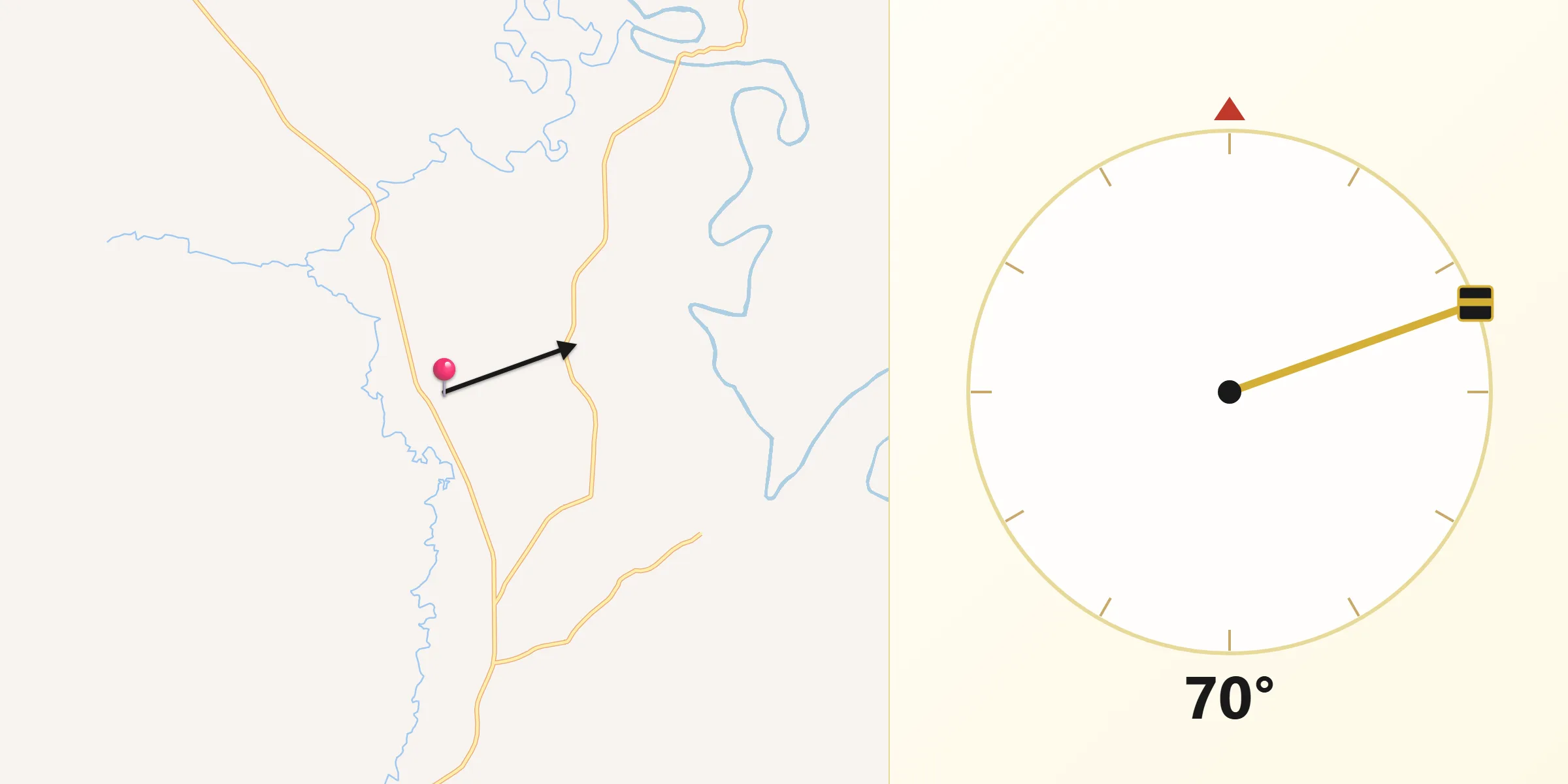 Direção da Qibla a partir de Jaboti
