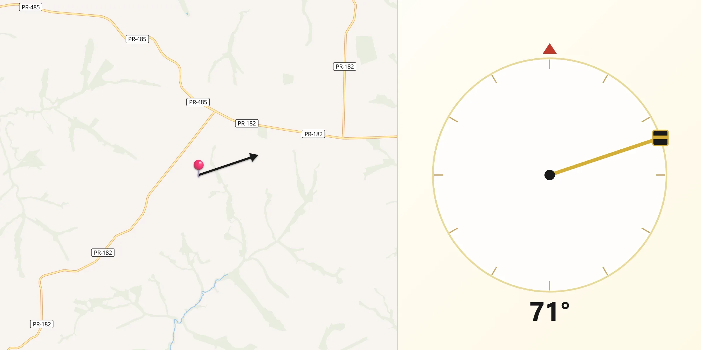 Direção da Qibla a partir de Xambrê