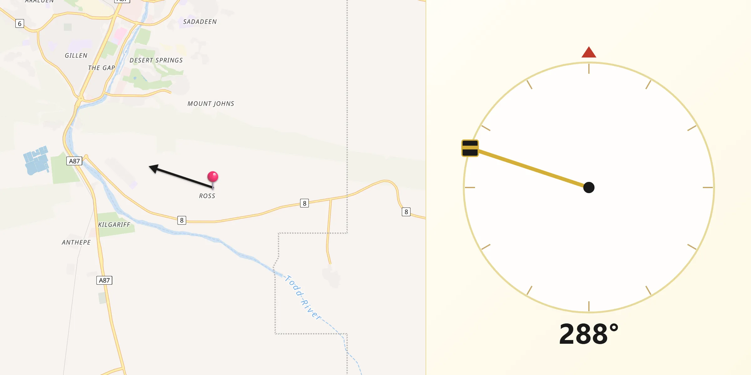 Qibla Direction from Ross