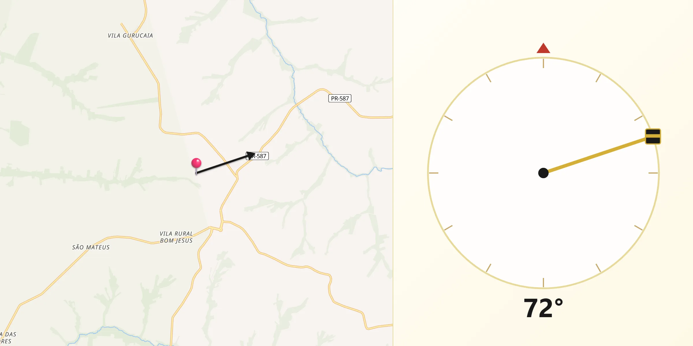 Direção da Qibla a partir de São Jorge do Patrocínio