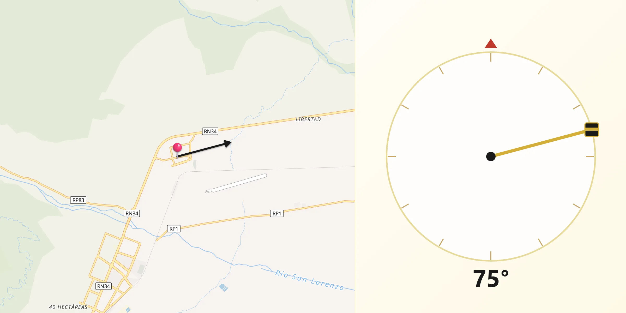 Dirección de la Qibla desde Calilegua