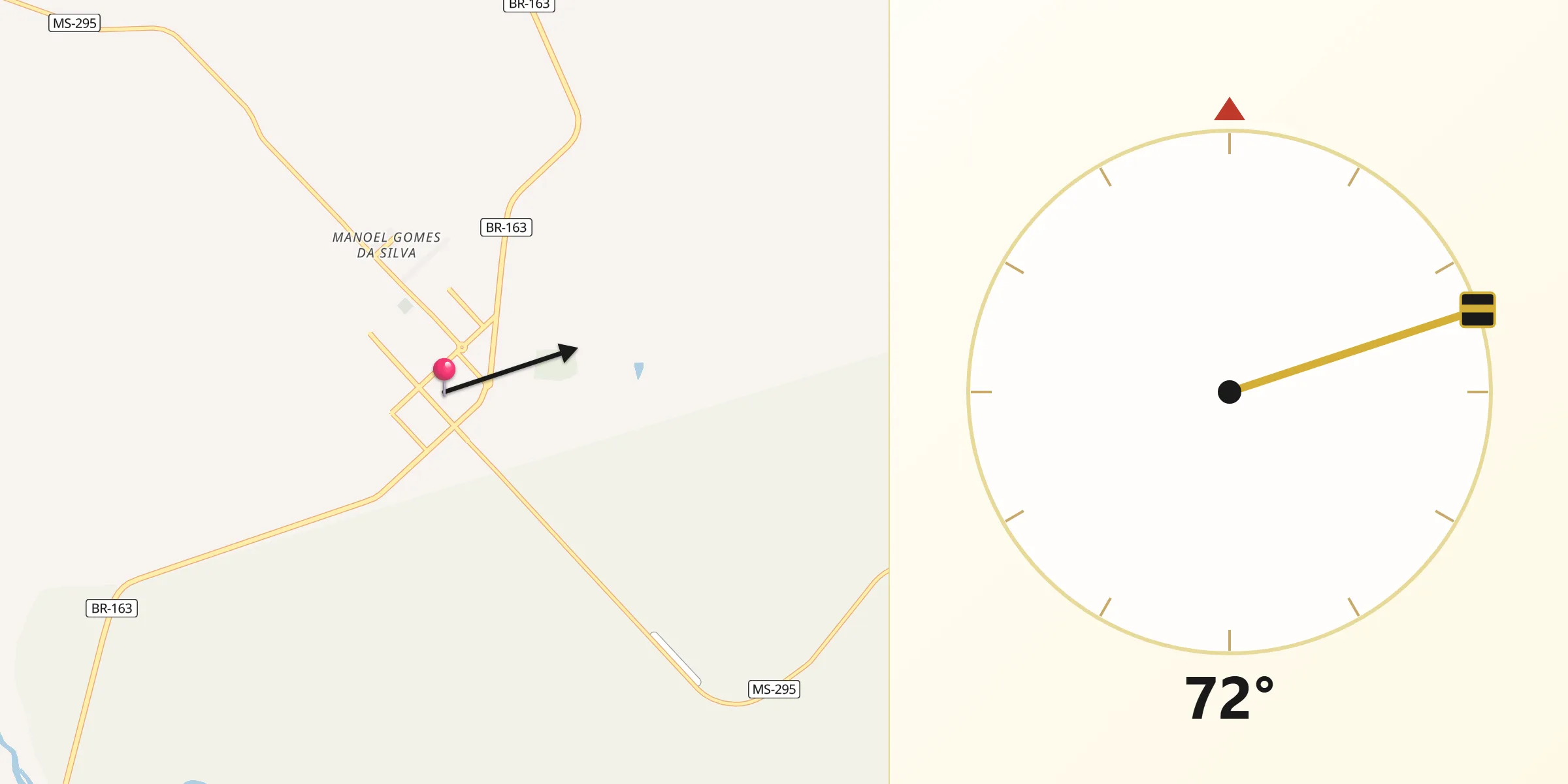 Direção da Qibla a partir de Eldorado
