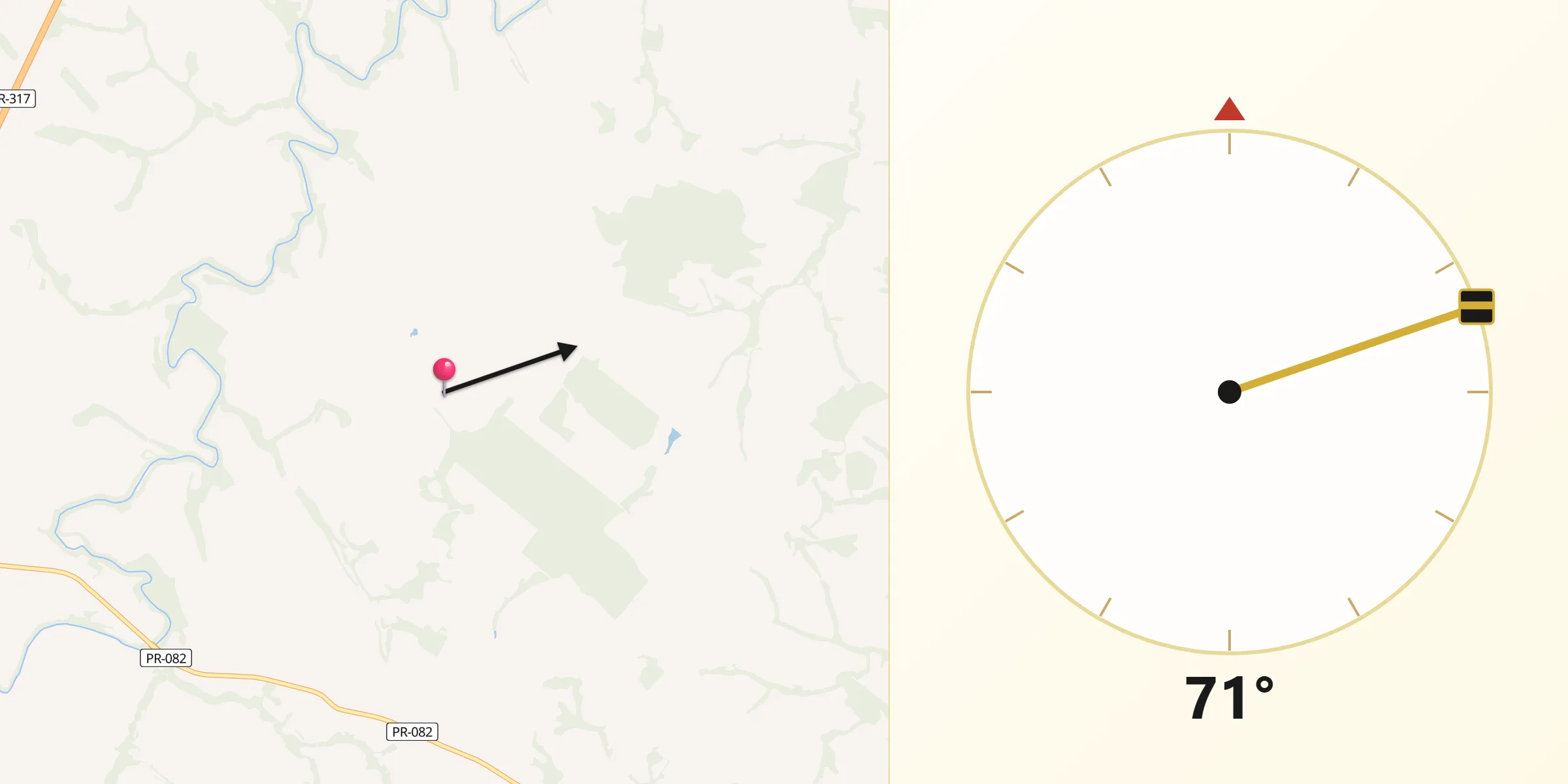 Direção da Qibla a partir de Quinta do Sol
