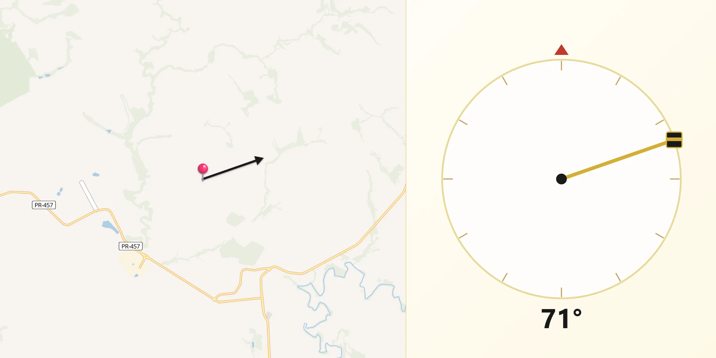 Direção da Qibla a partir de São Pedro do Ivaí