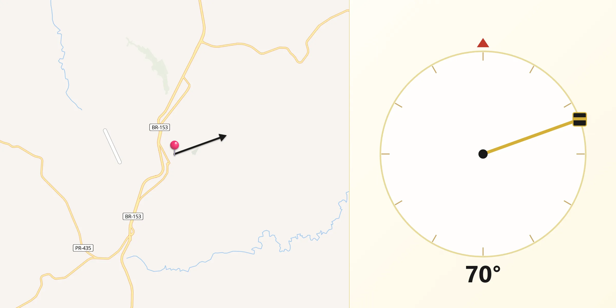 Direção da Qibla a partir de Ibaiti