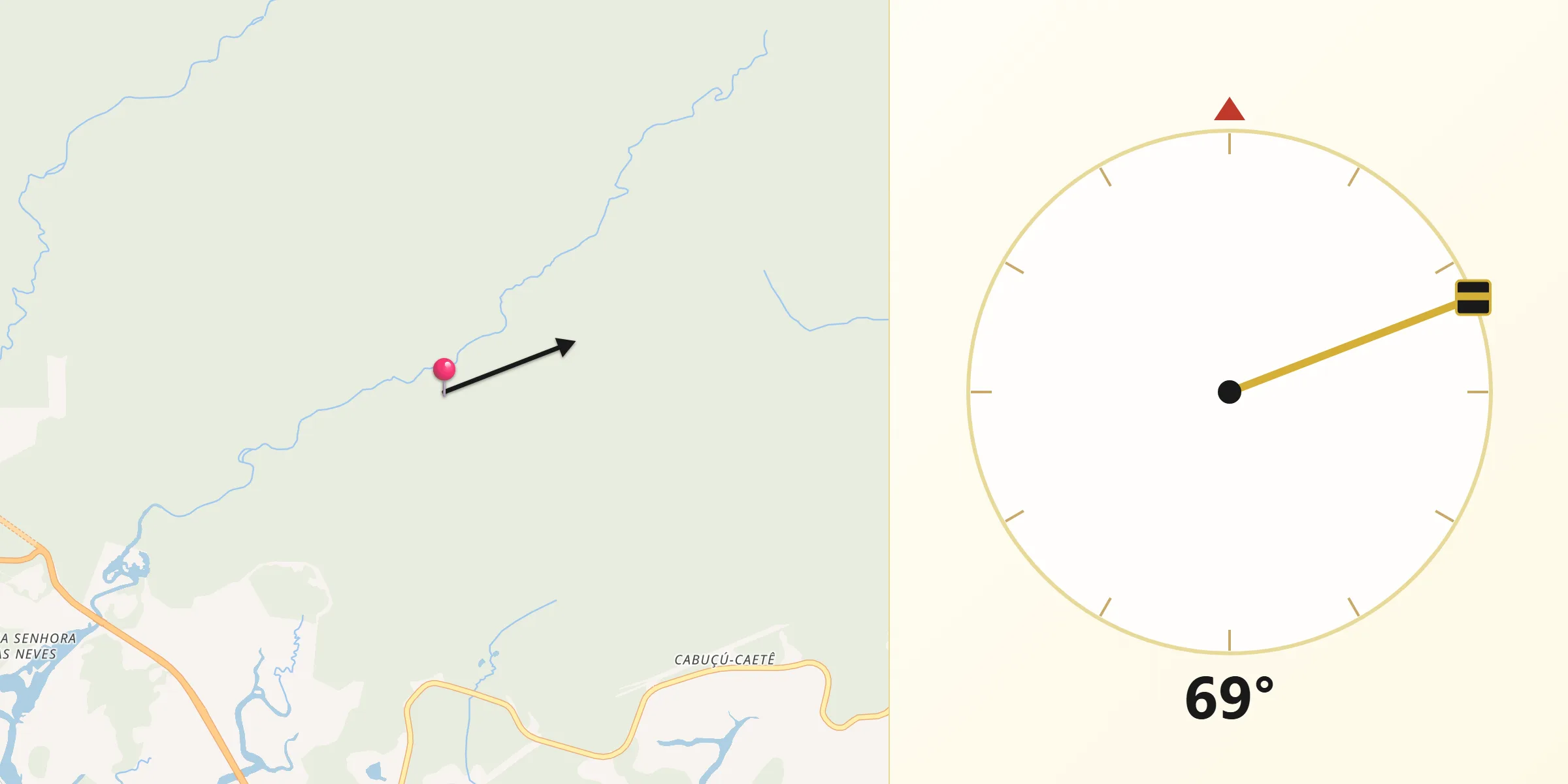 Direzione della Qibla da Santos