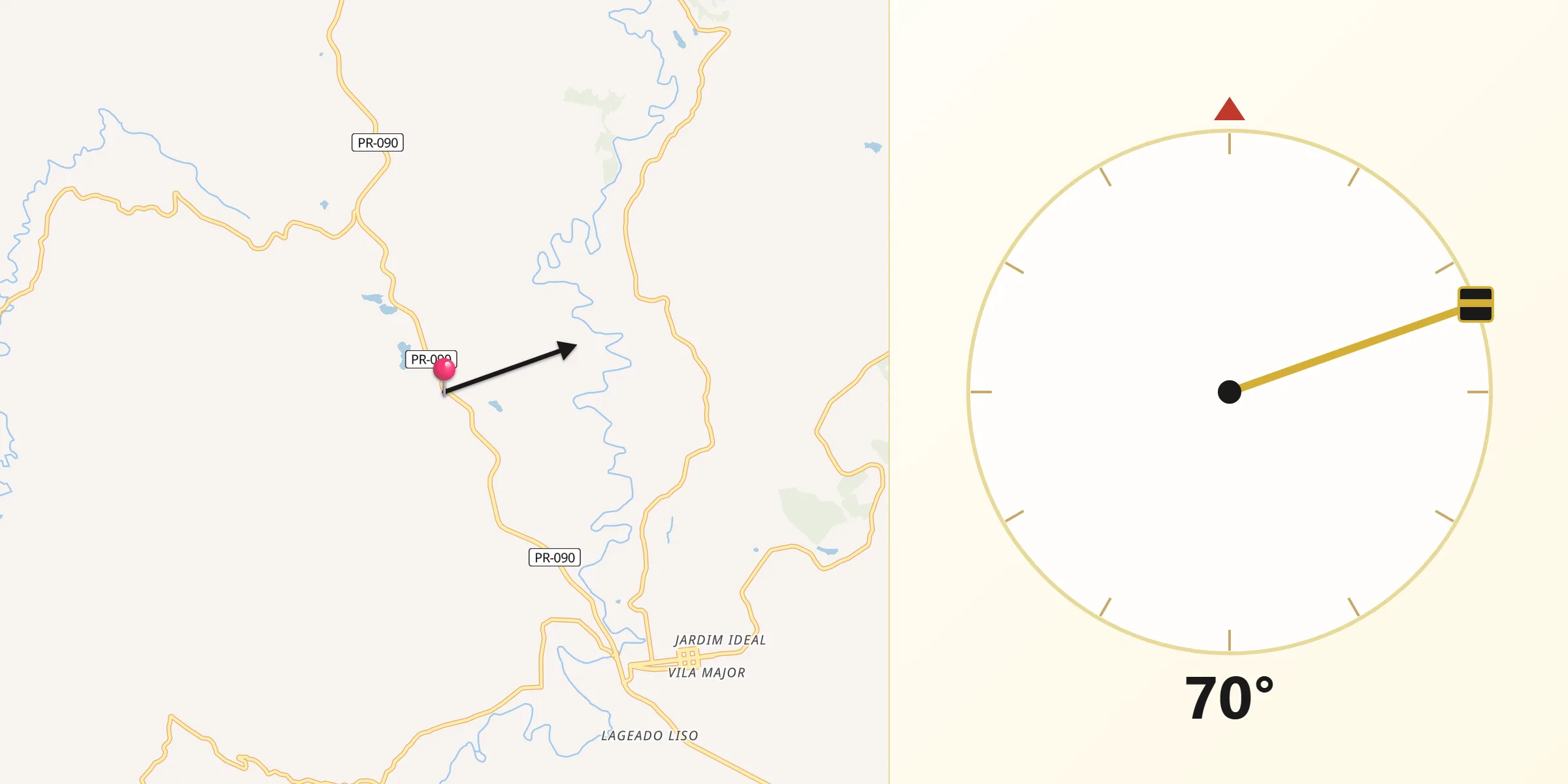 Direção da Qibla a partir de Sapopema