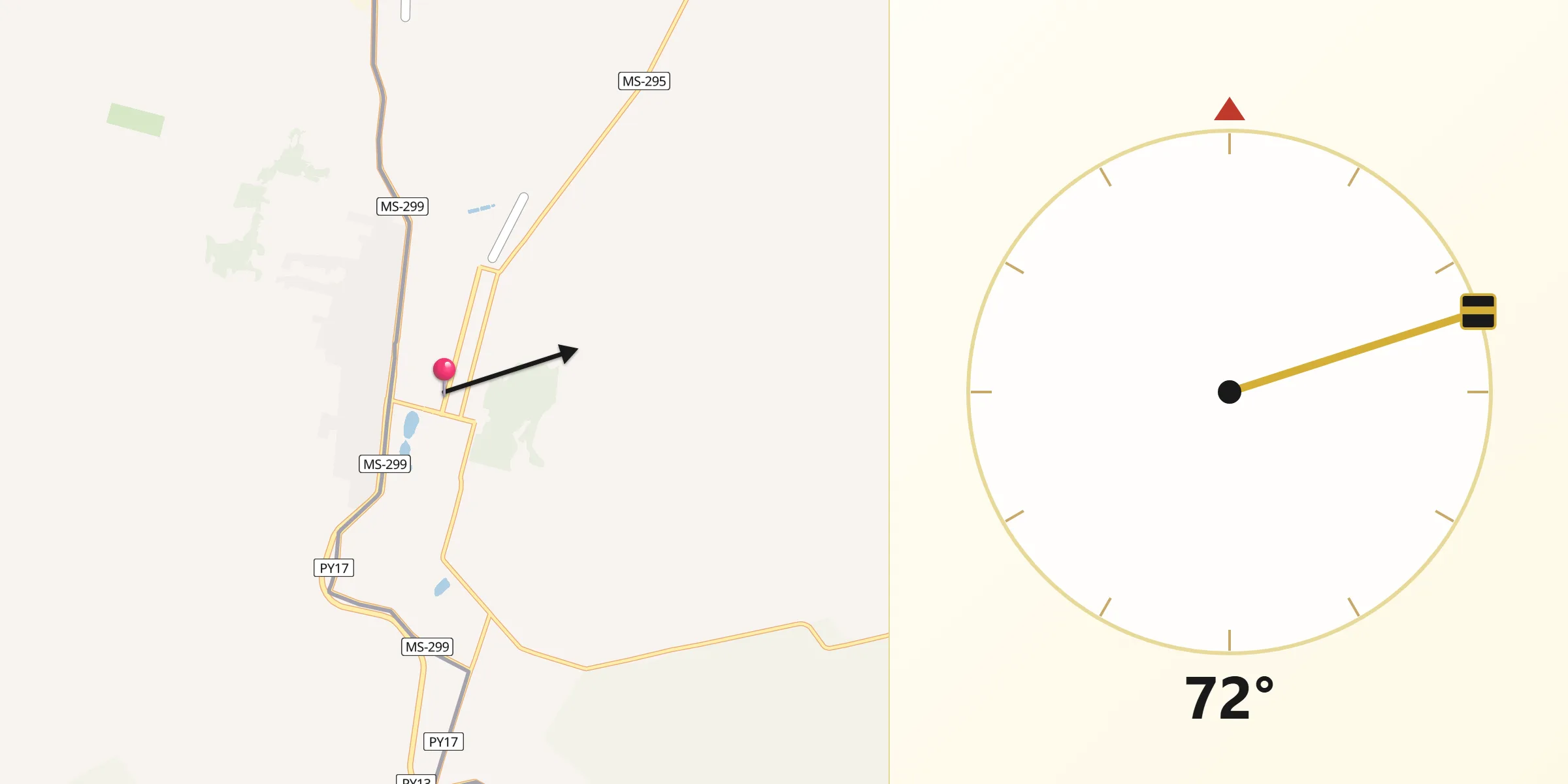 Direção da Qibla a partir de Paranhos