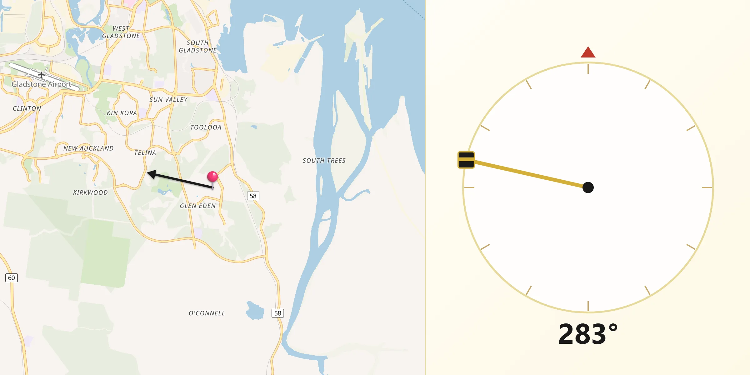 Qibla Direction from Glen Eden