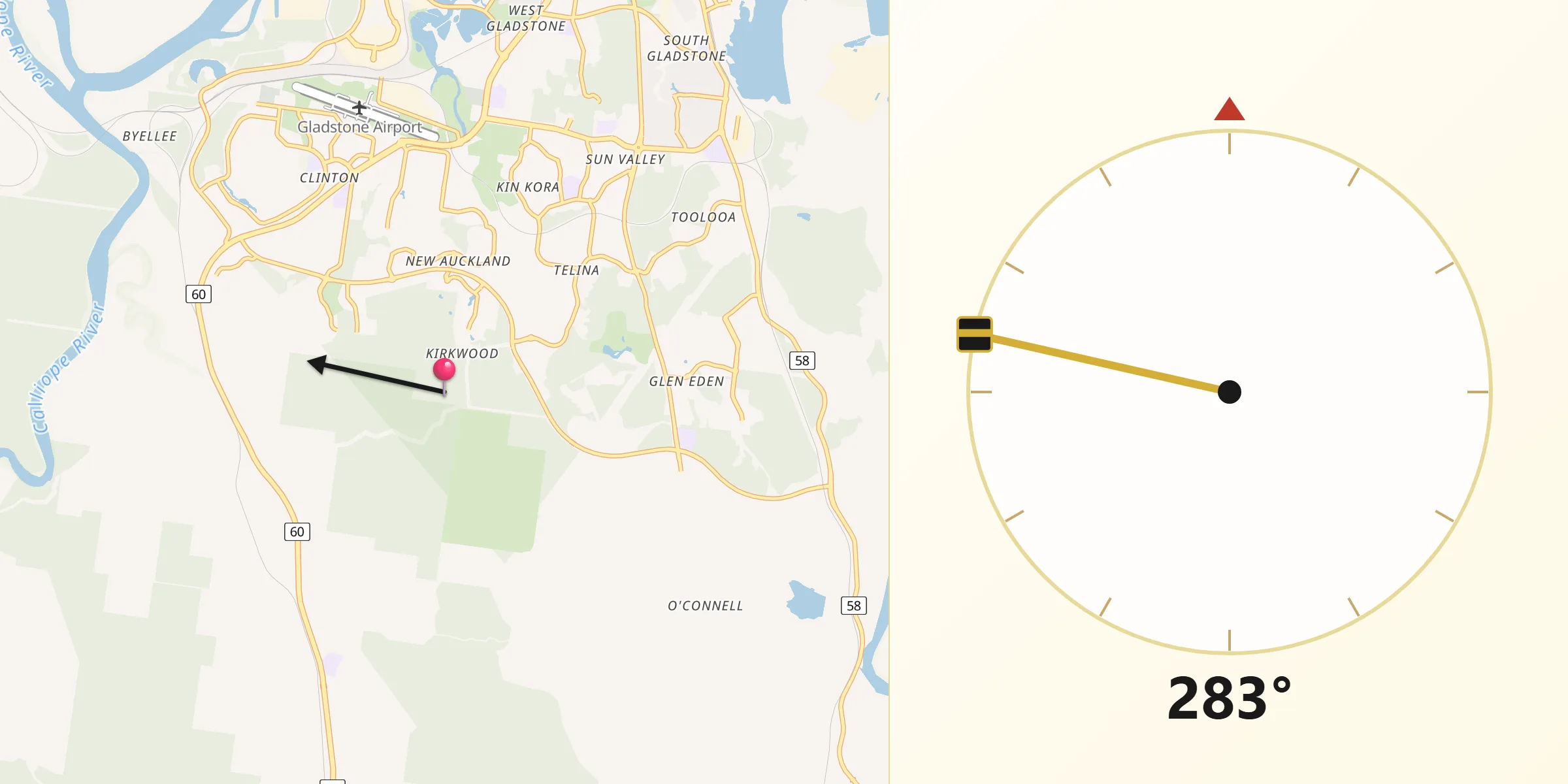 Qibla Direction from Kirkwood