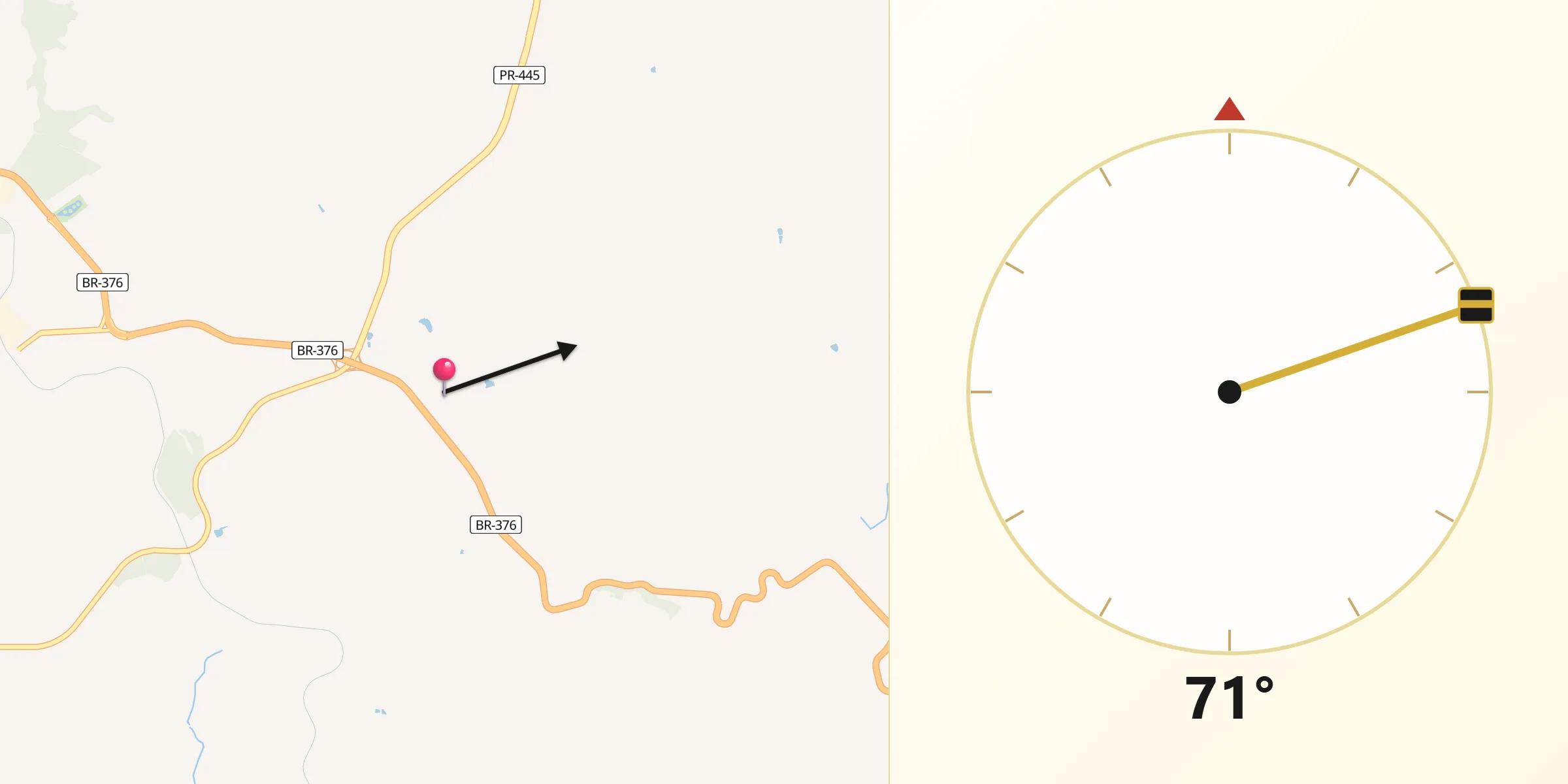 Direção da Qibla a partir de Mauá da Serra