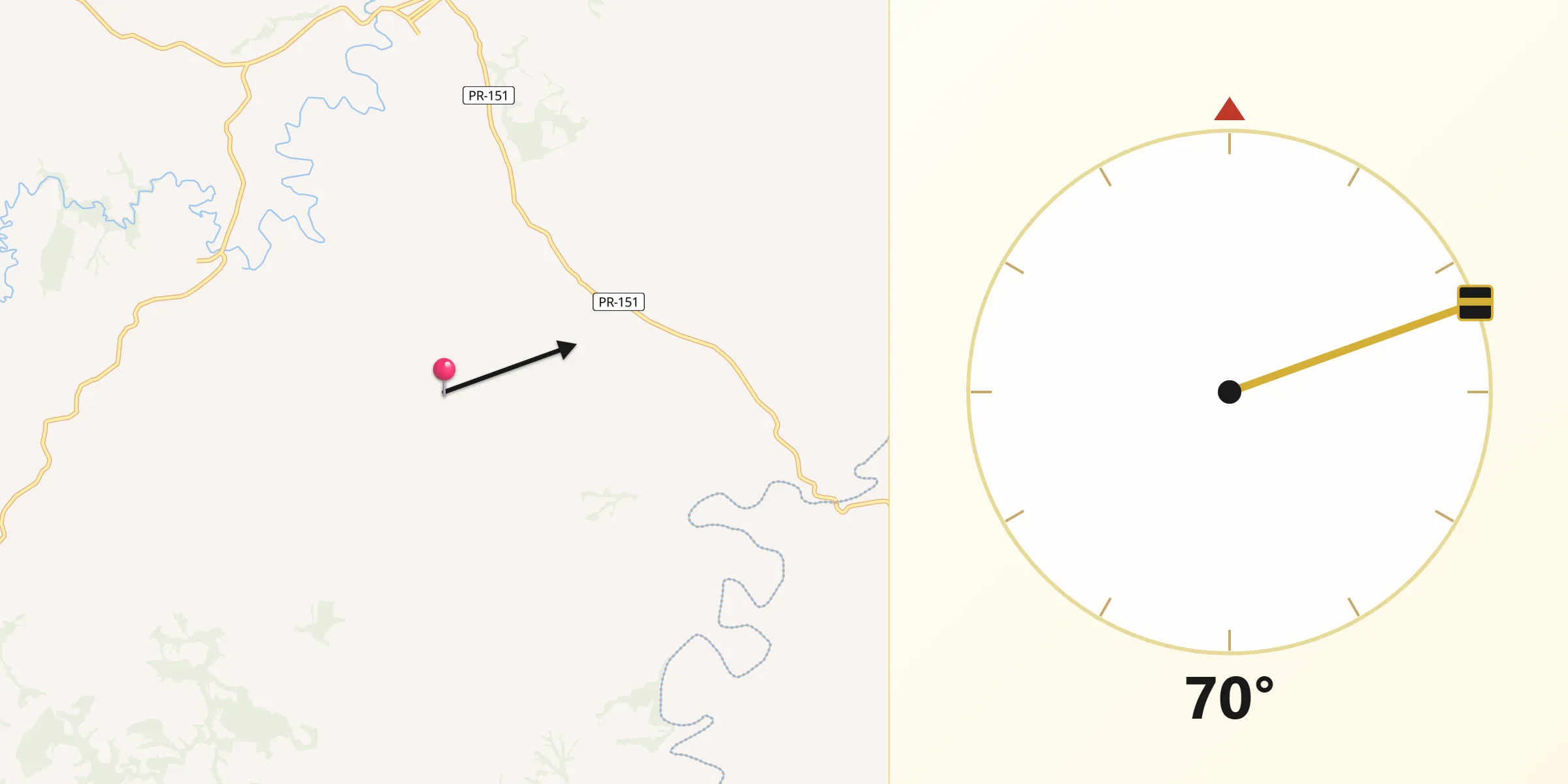 Direção da Qibla a partir de São José da Boa Vista