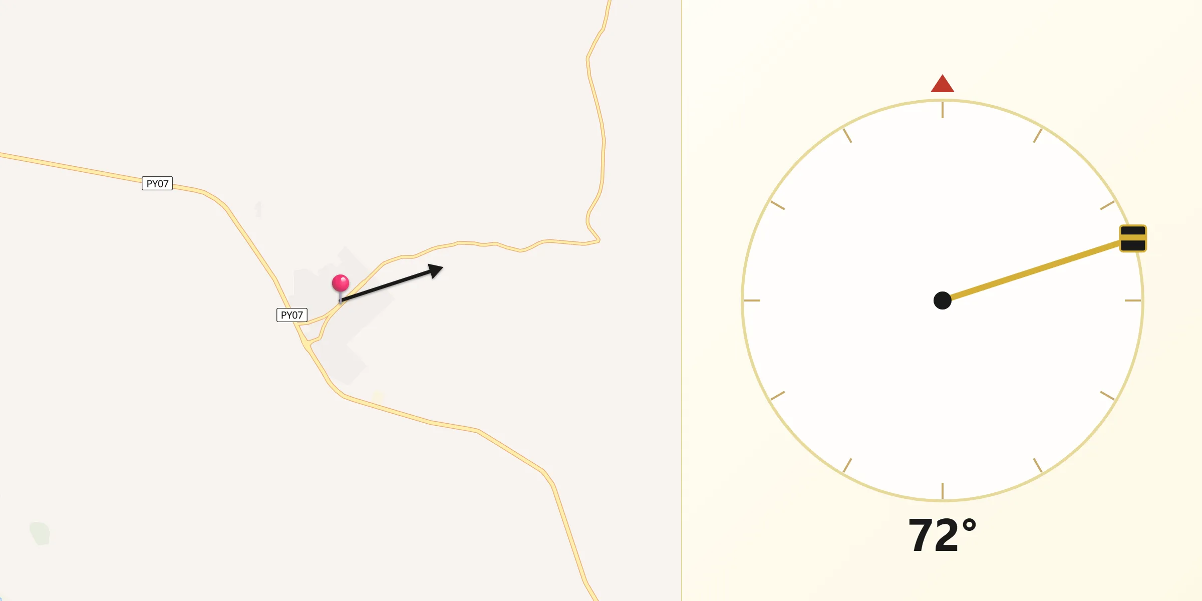 Dirección de la Qibla desde Corpus Christi