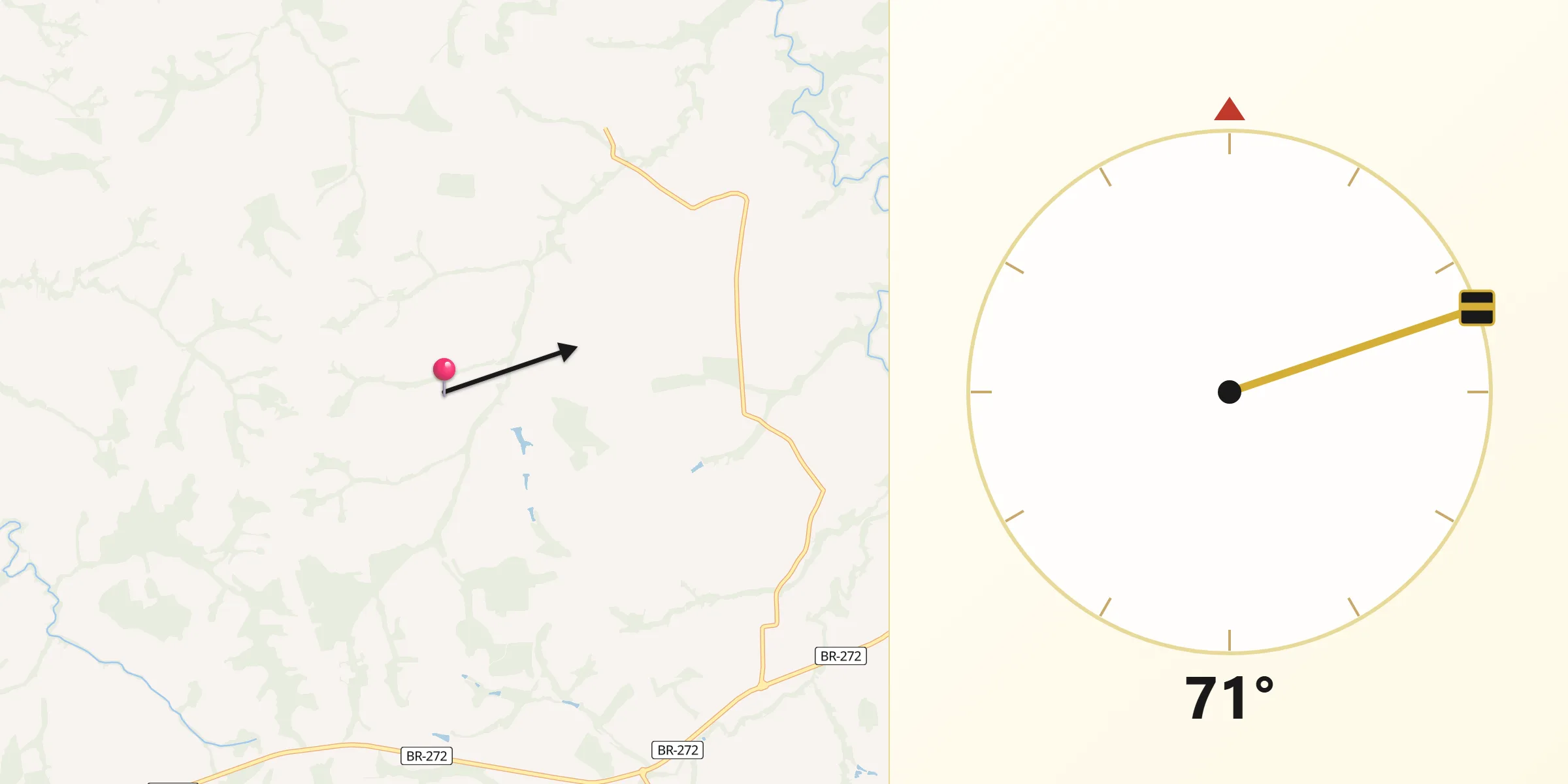 Direção da Qibla a partir de Janiópolis