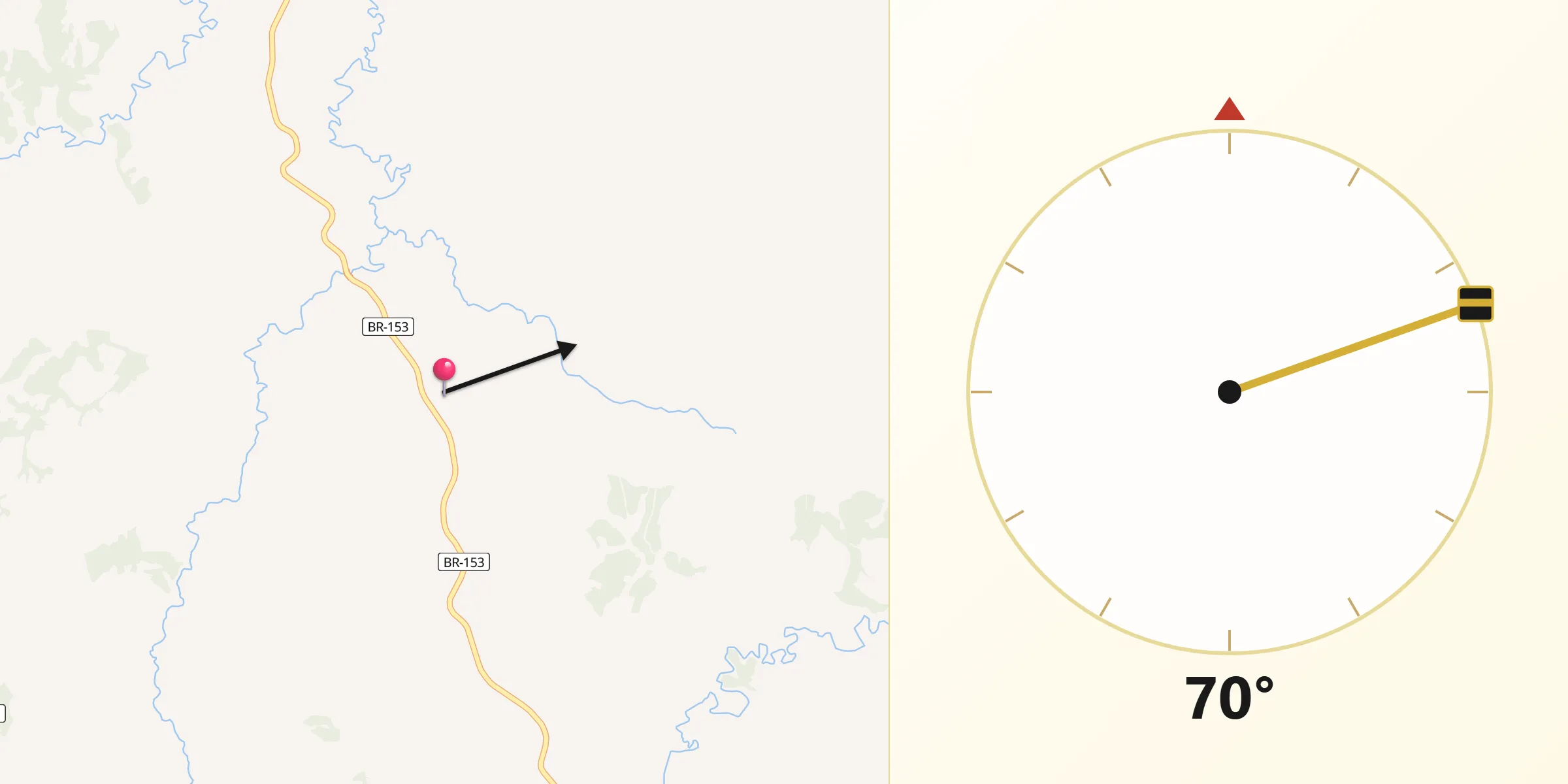 Direção da Qibla a partir de Ventania