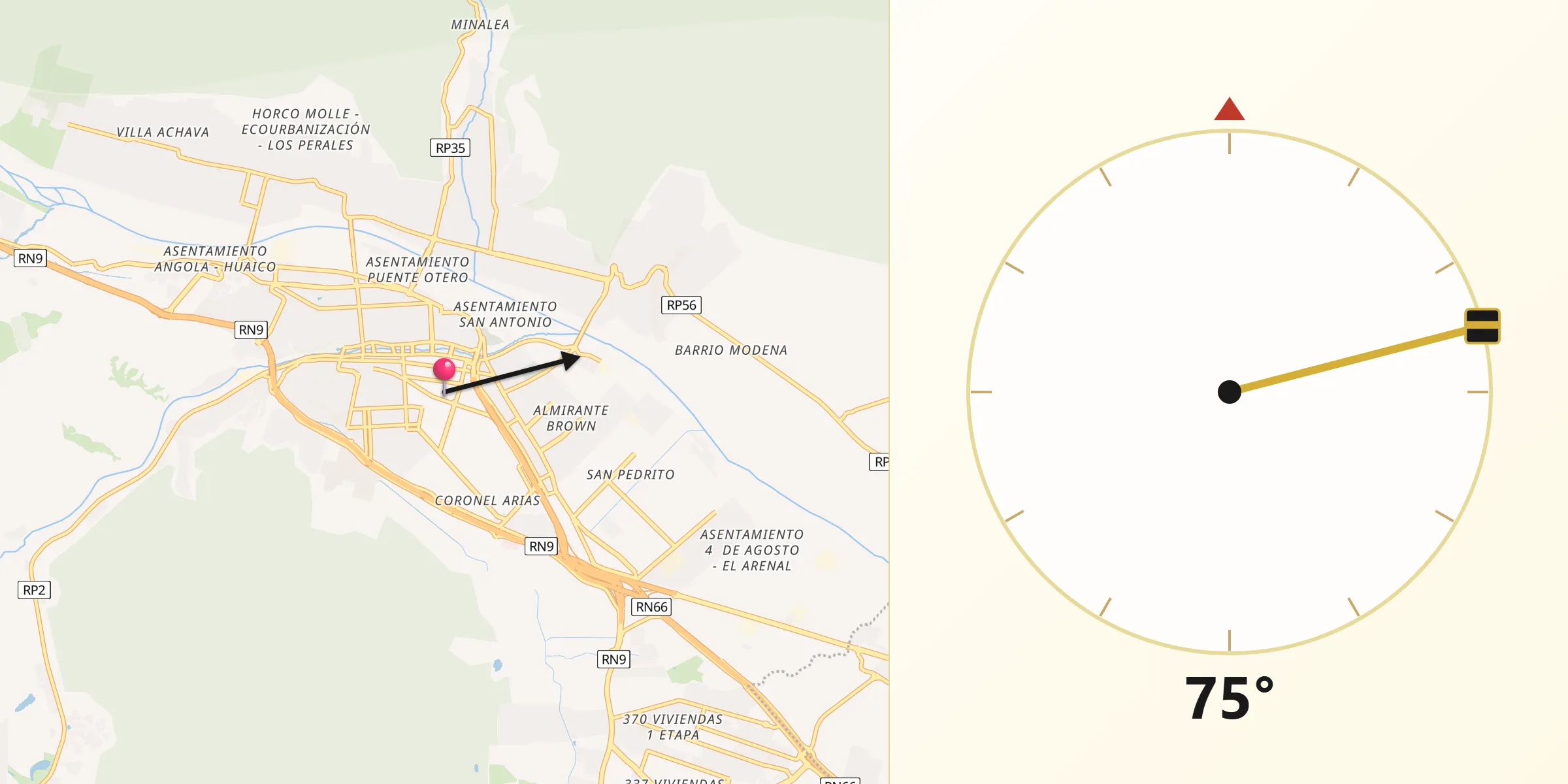 Dirección de la Qibla desde San Salvador de Jujuy