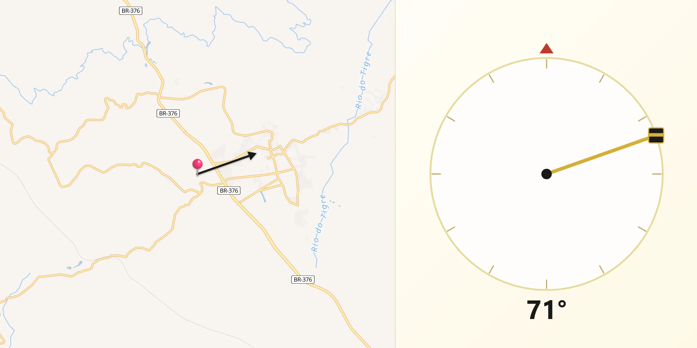 Direção da Qibla a partir de Ortigueira