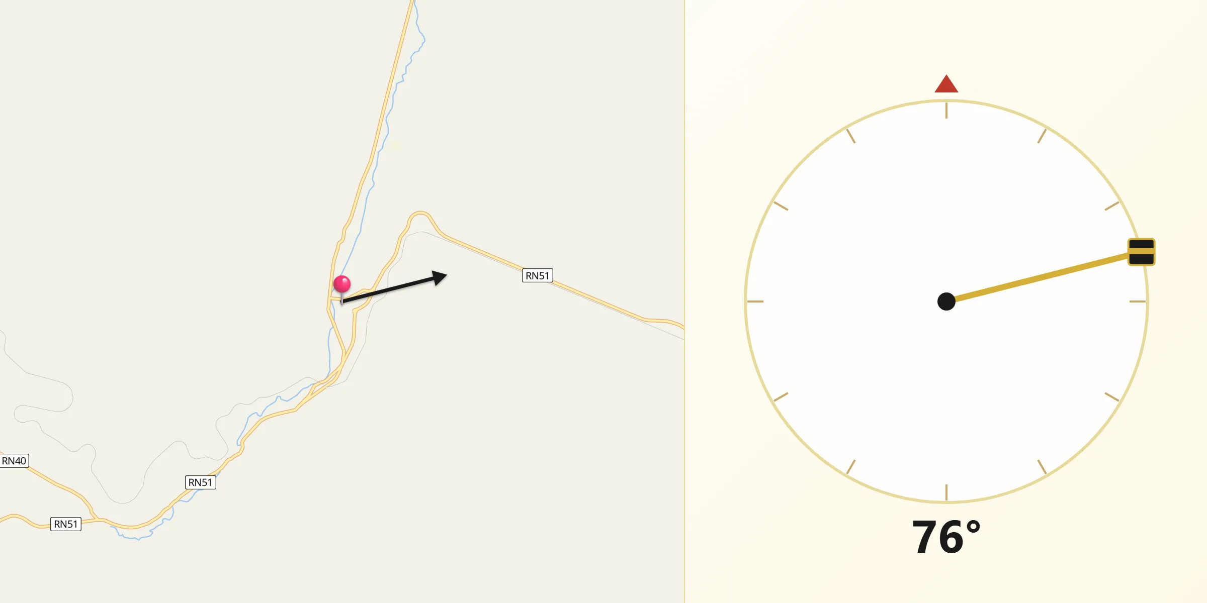 Dirección de la Qibla desde San Antonio de los Cobres