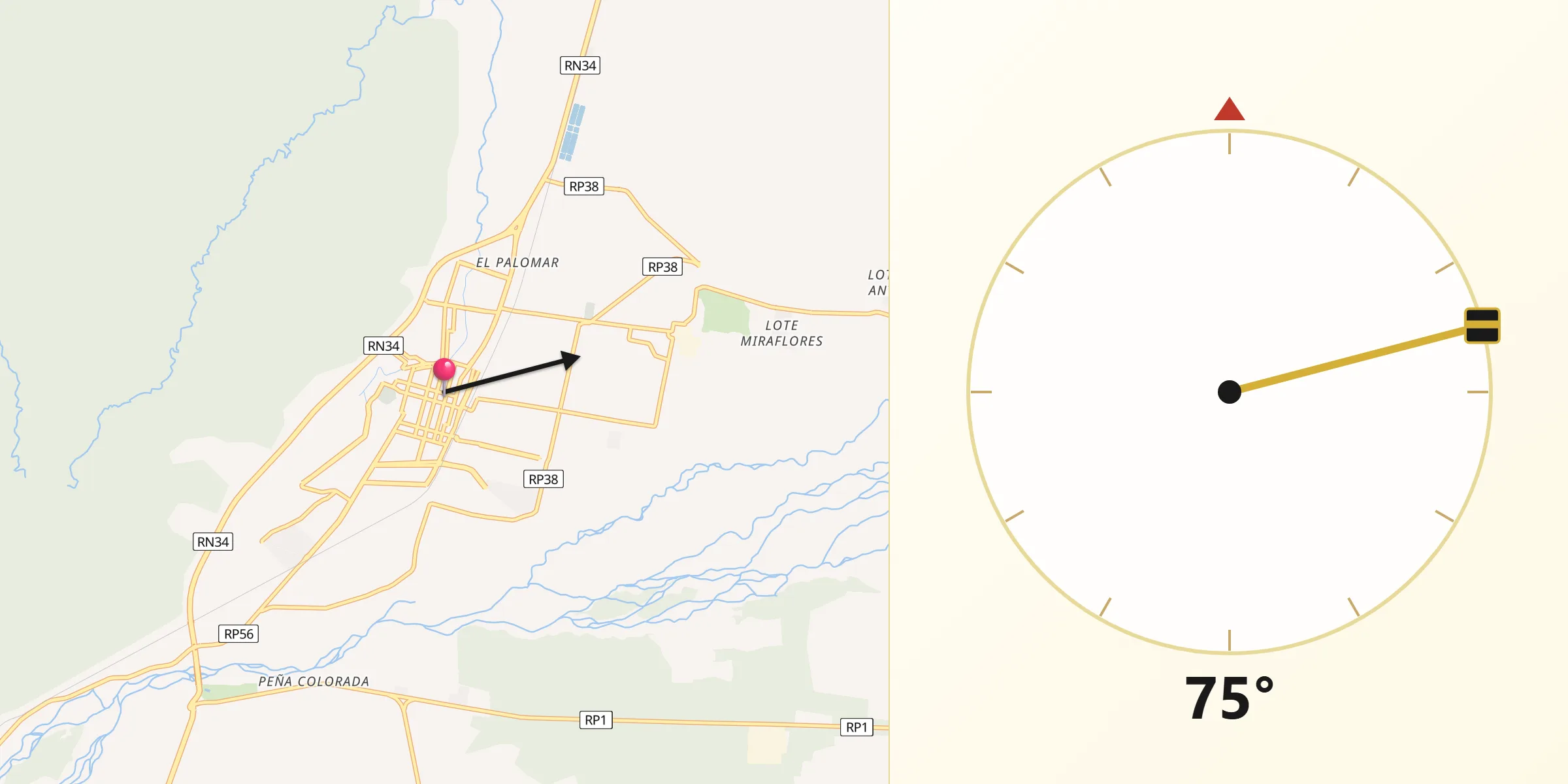 Dirección de la Qibla desde San Pedro de Jujuy