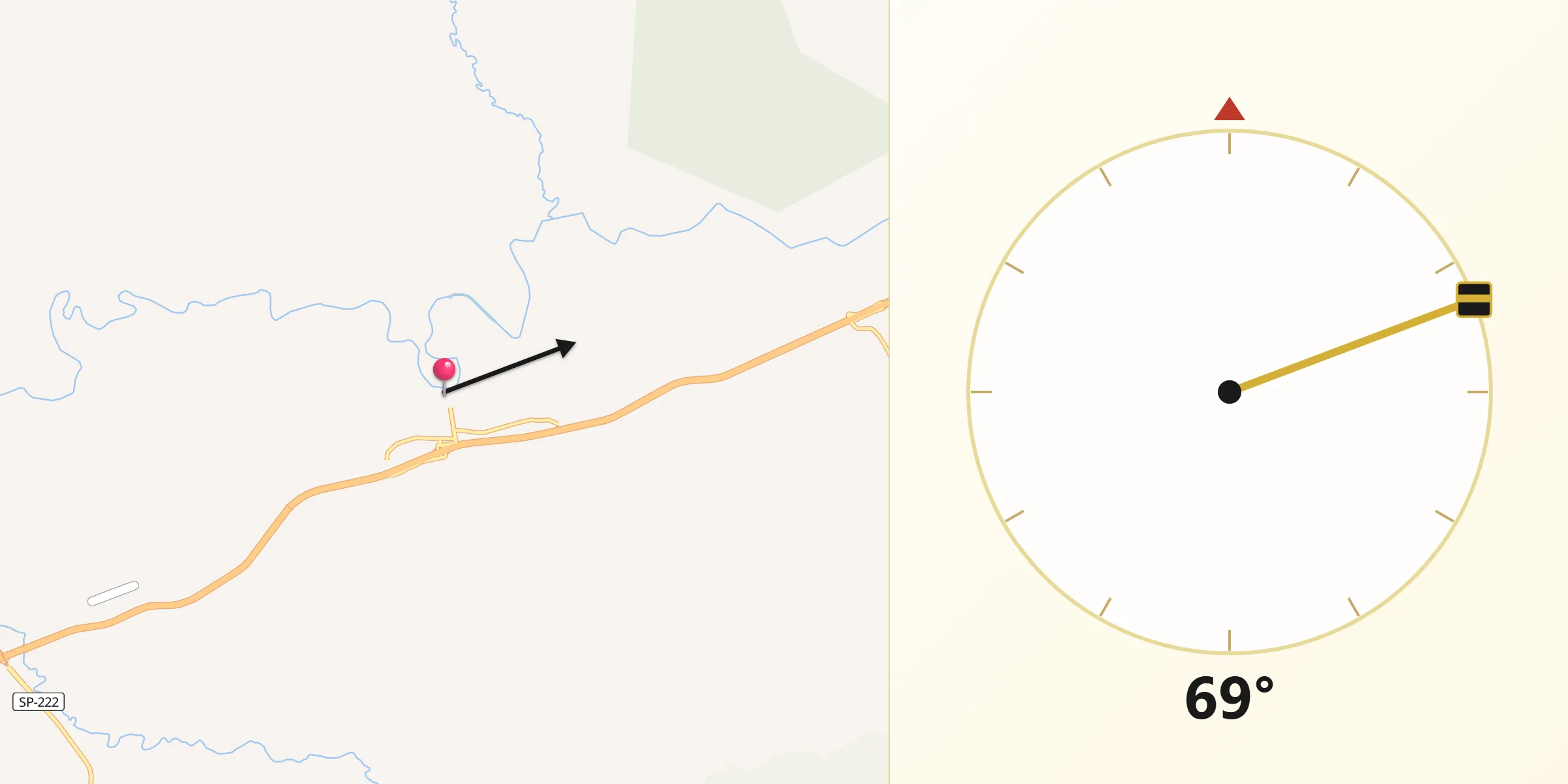 Direção da Qibla a partir de Miracatu