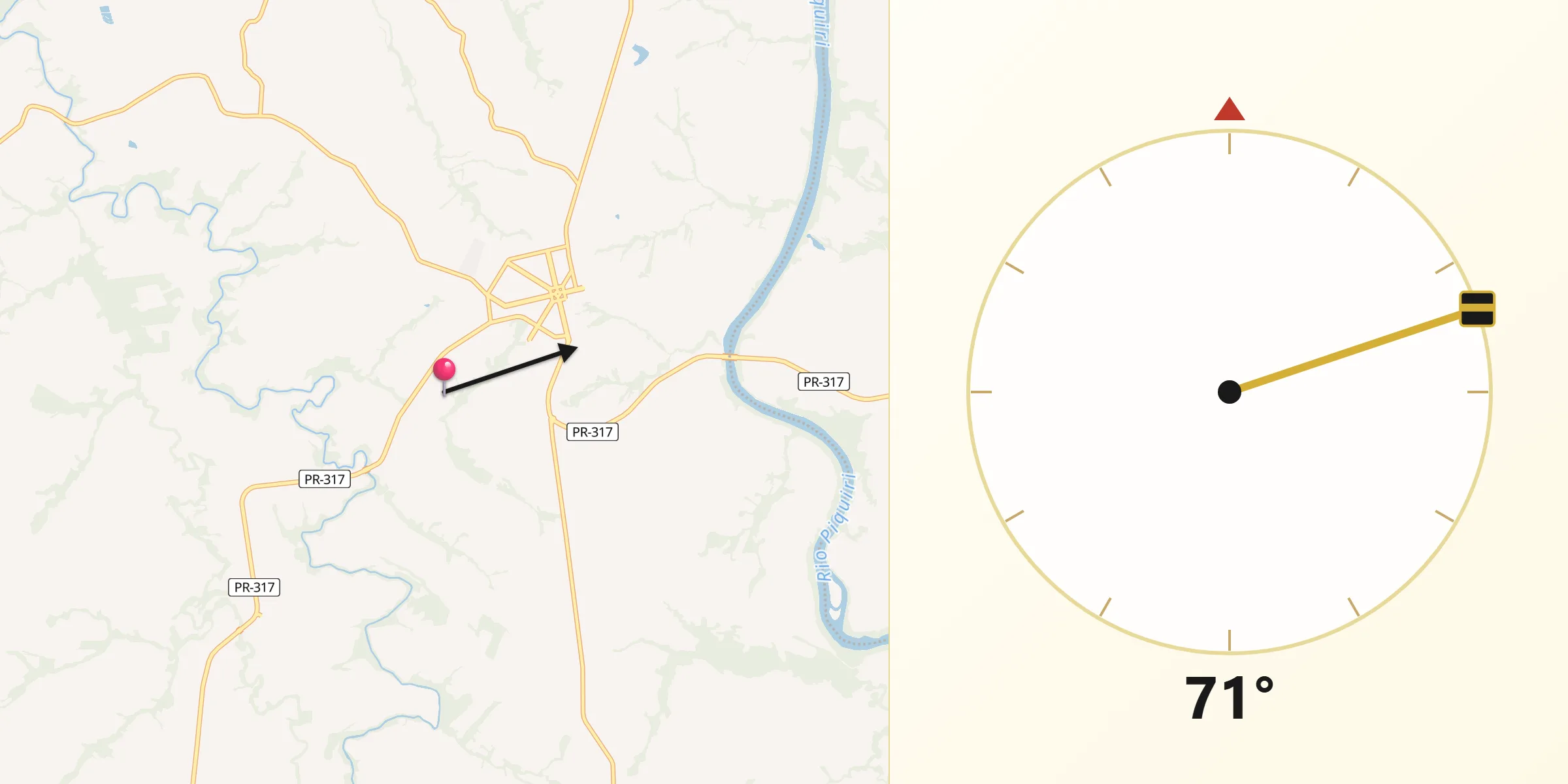 Direção da Qibla a partir de Formosa do Oeste