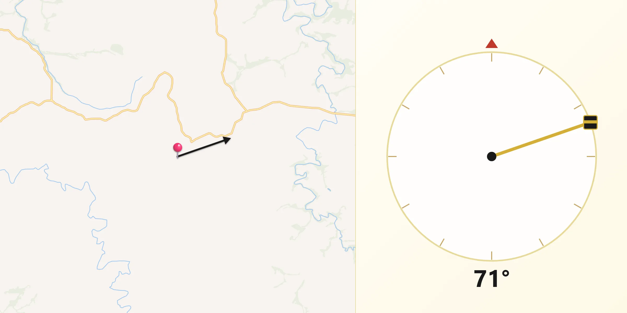 Direção da Qibla a partir de Arapuã