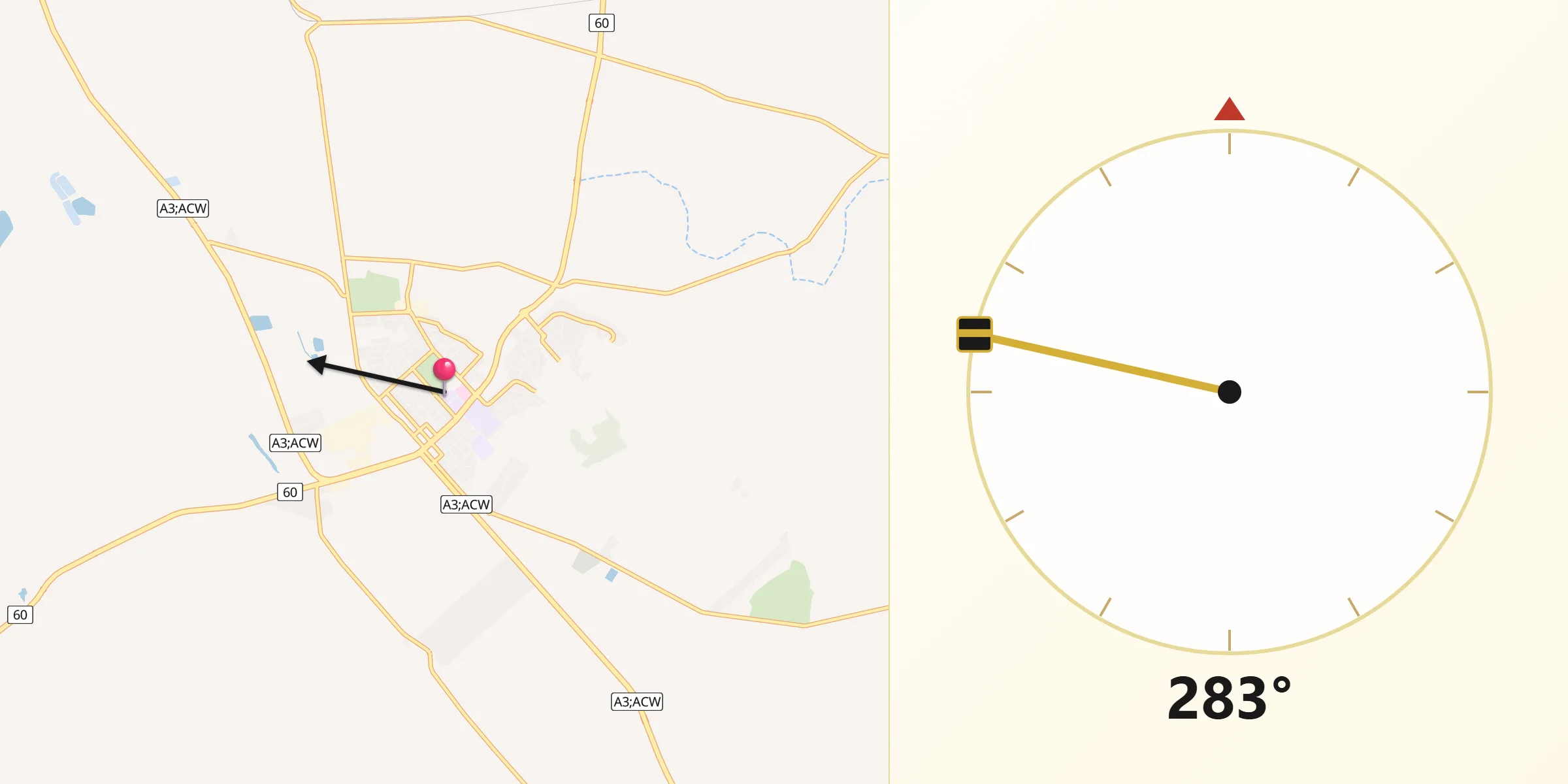 Qibla Direction from Biloela