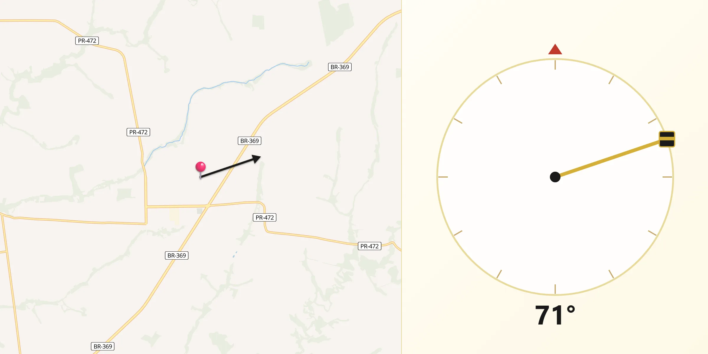 Direção da Qibla a partir de Juranda