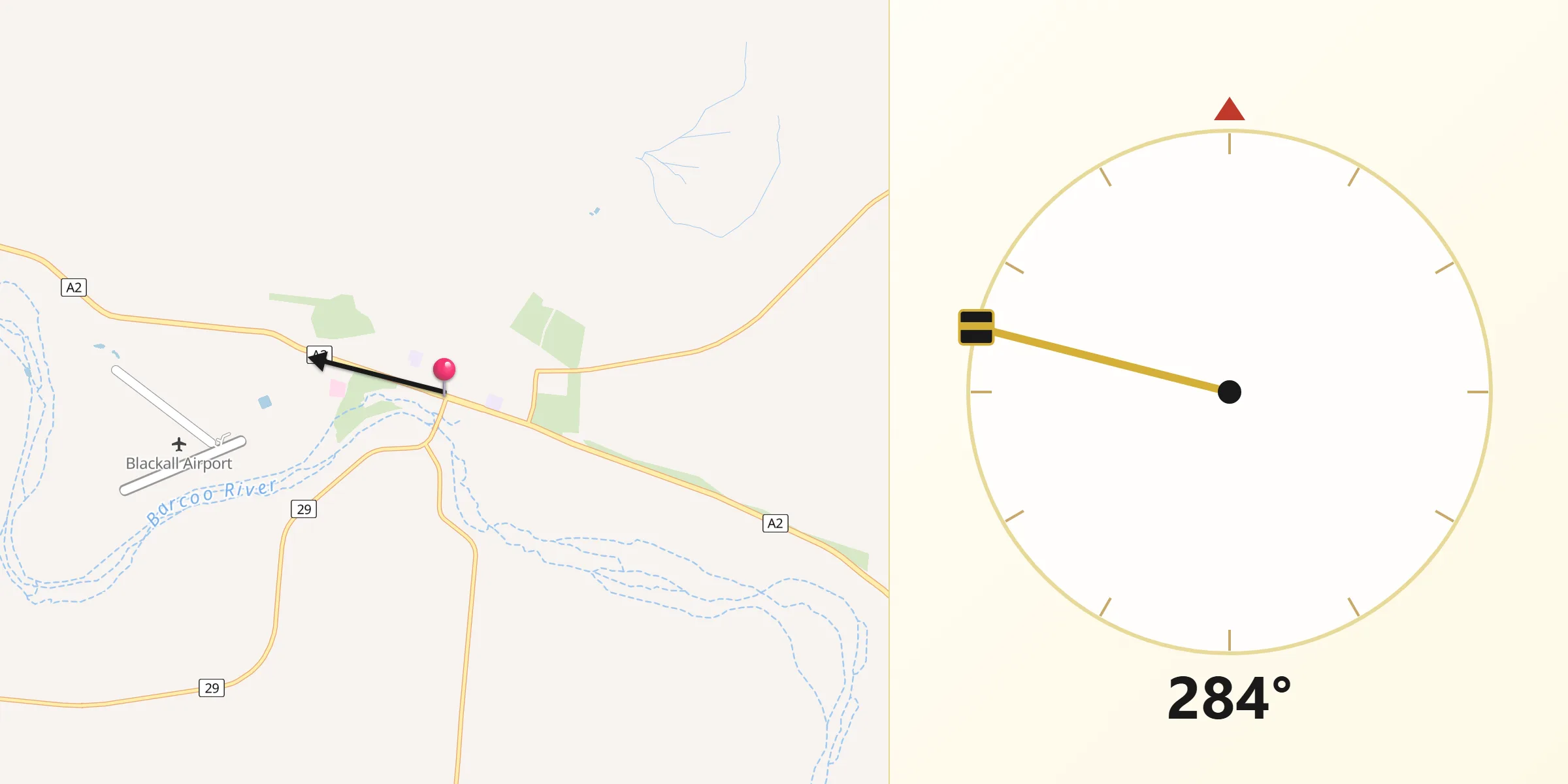 Qibla Direction from Blackall