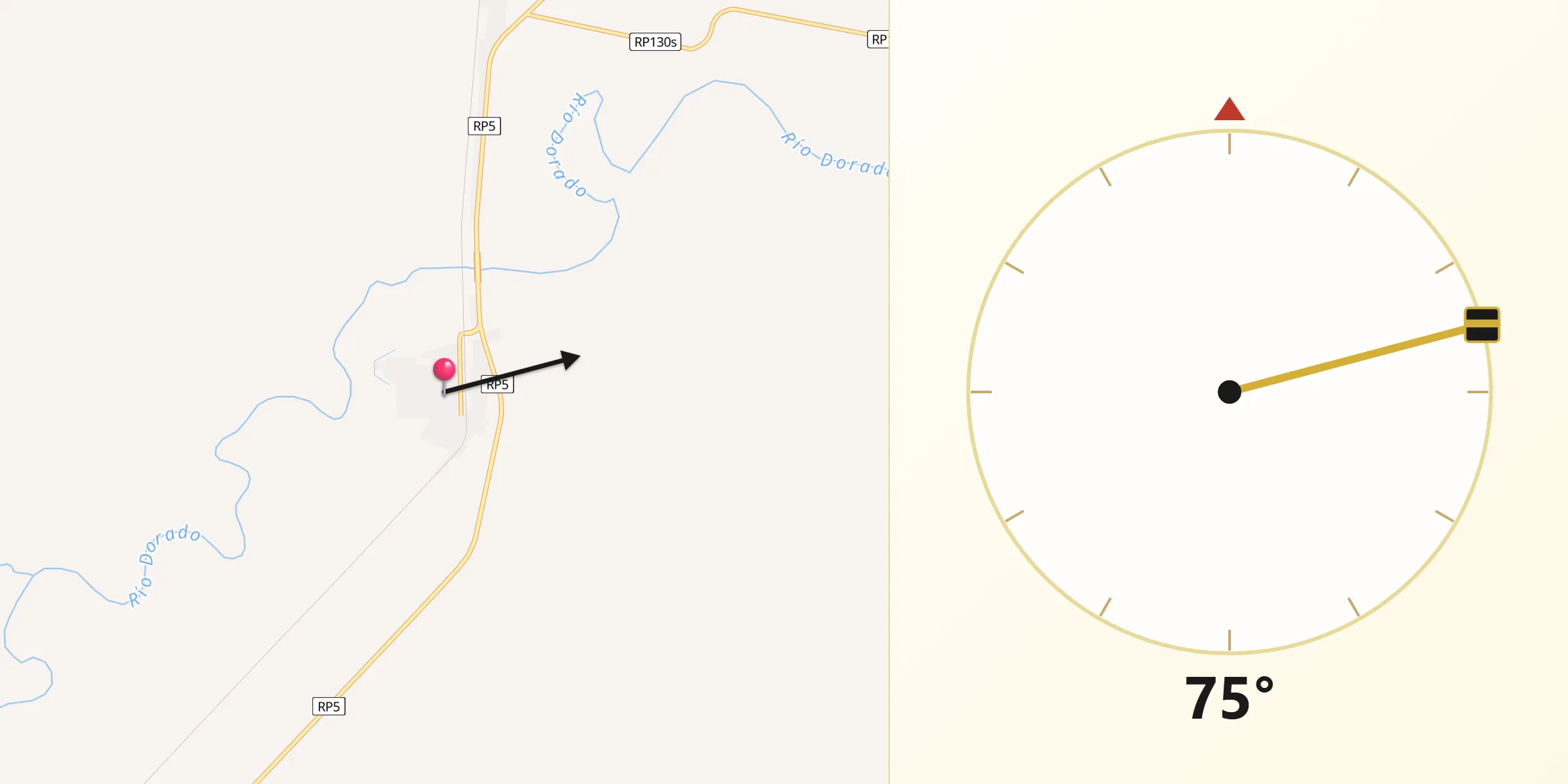 Dirección de la Qibla desde Apolinario Saravia
