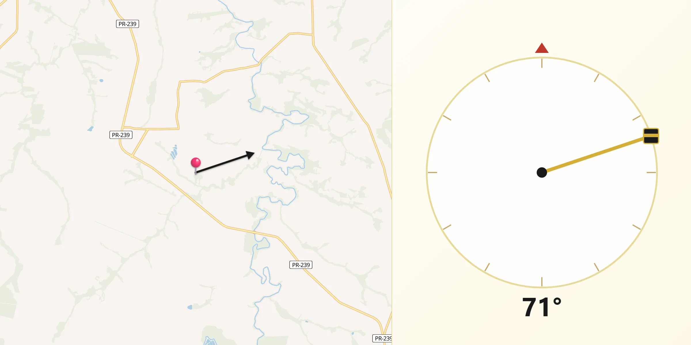 Direção da Qibla a partir de Iracema do Oeste