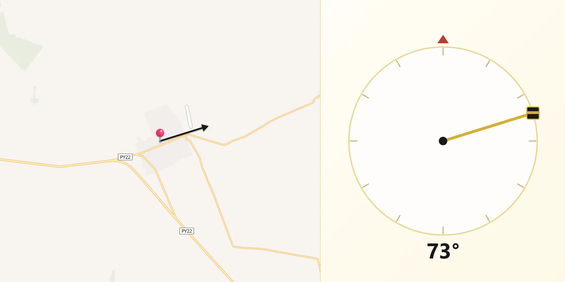 Dirección de la Qibla desde General Elizardo Aquino