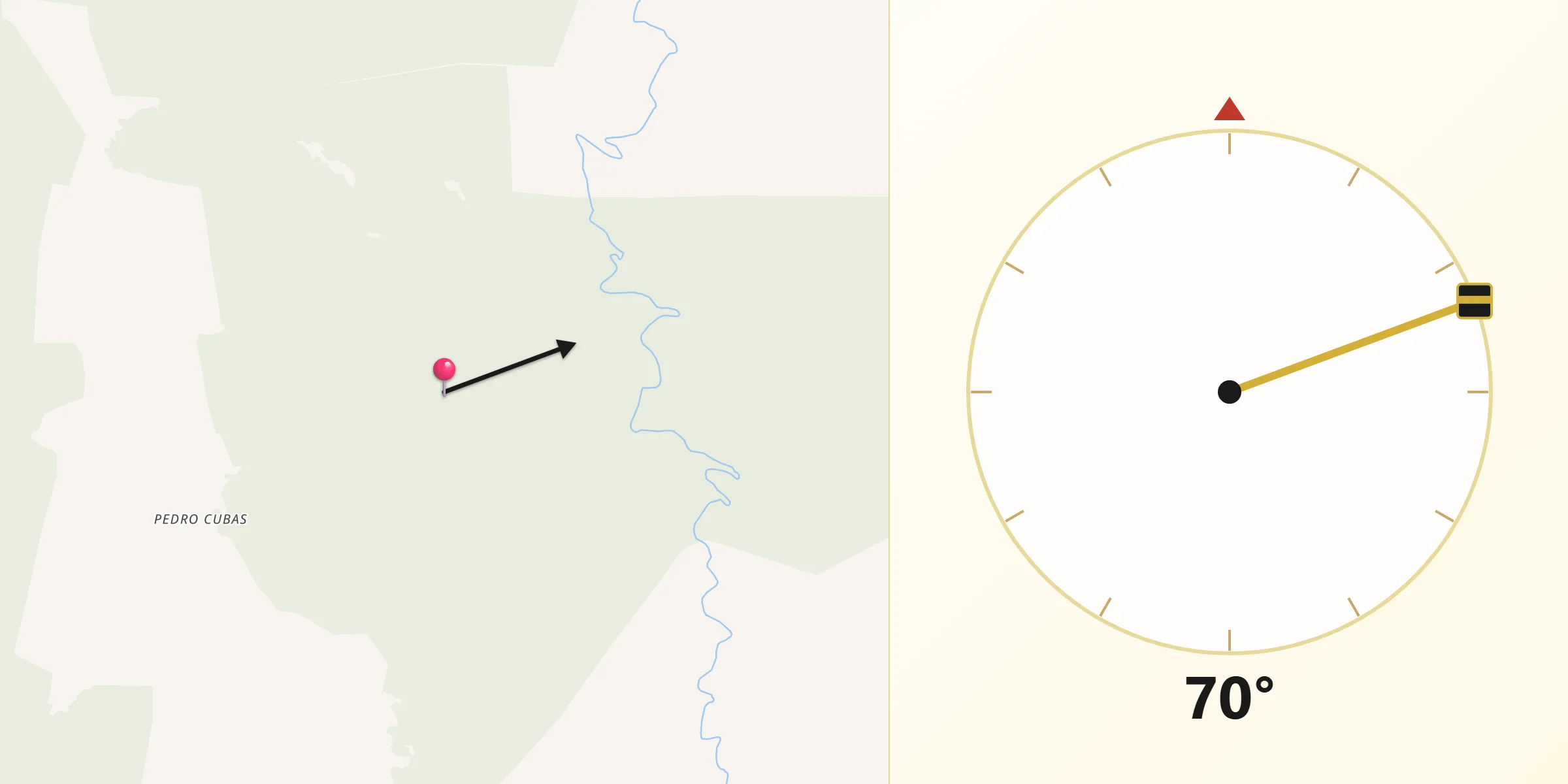 Direção da Qibla a partir de Eldorado