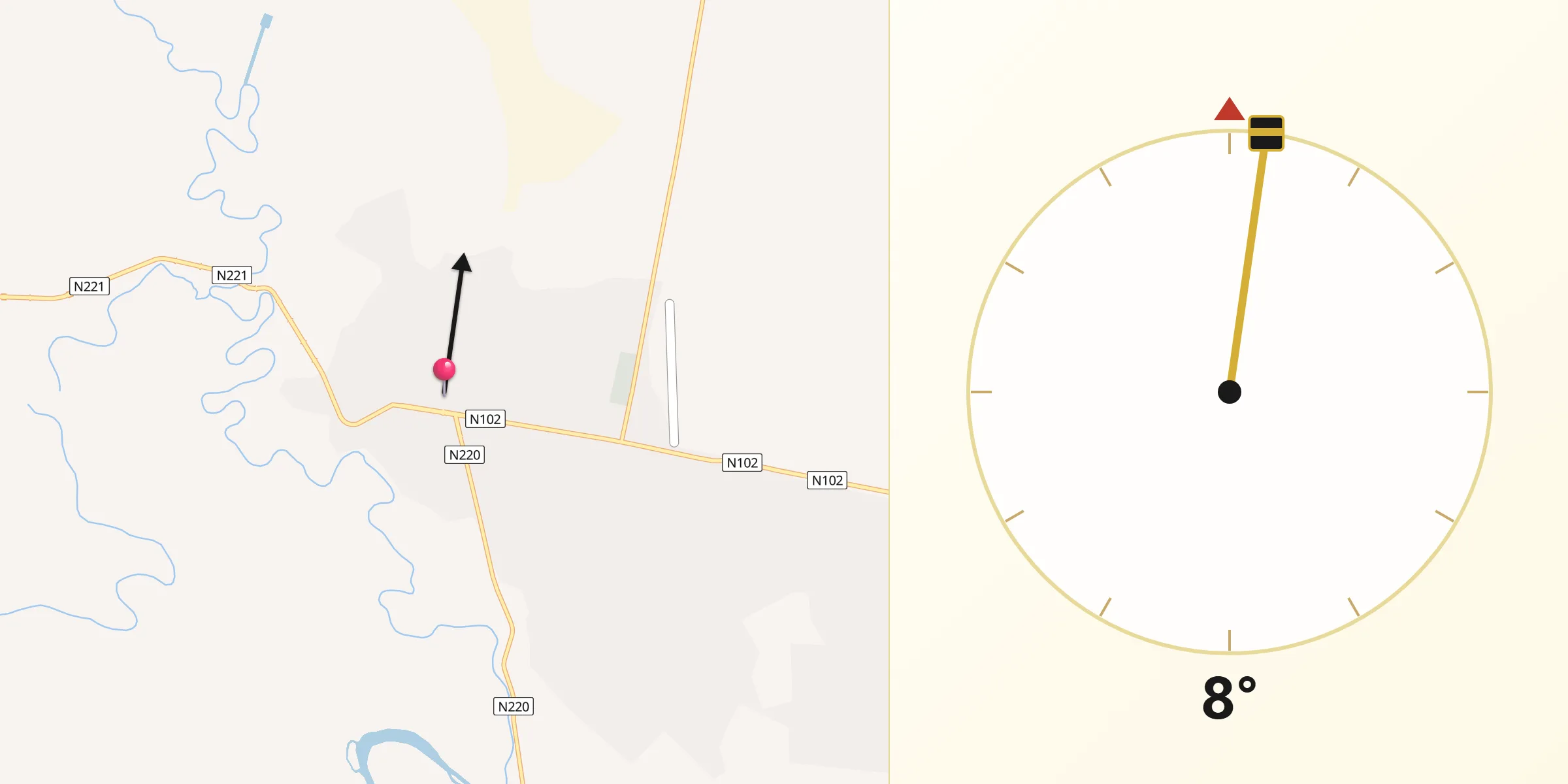 Direção da Qibla a partir de Chibuto