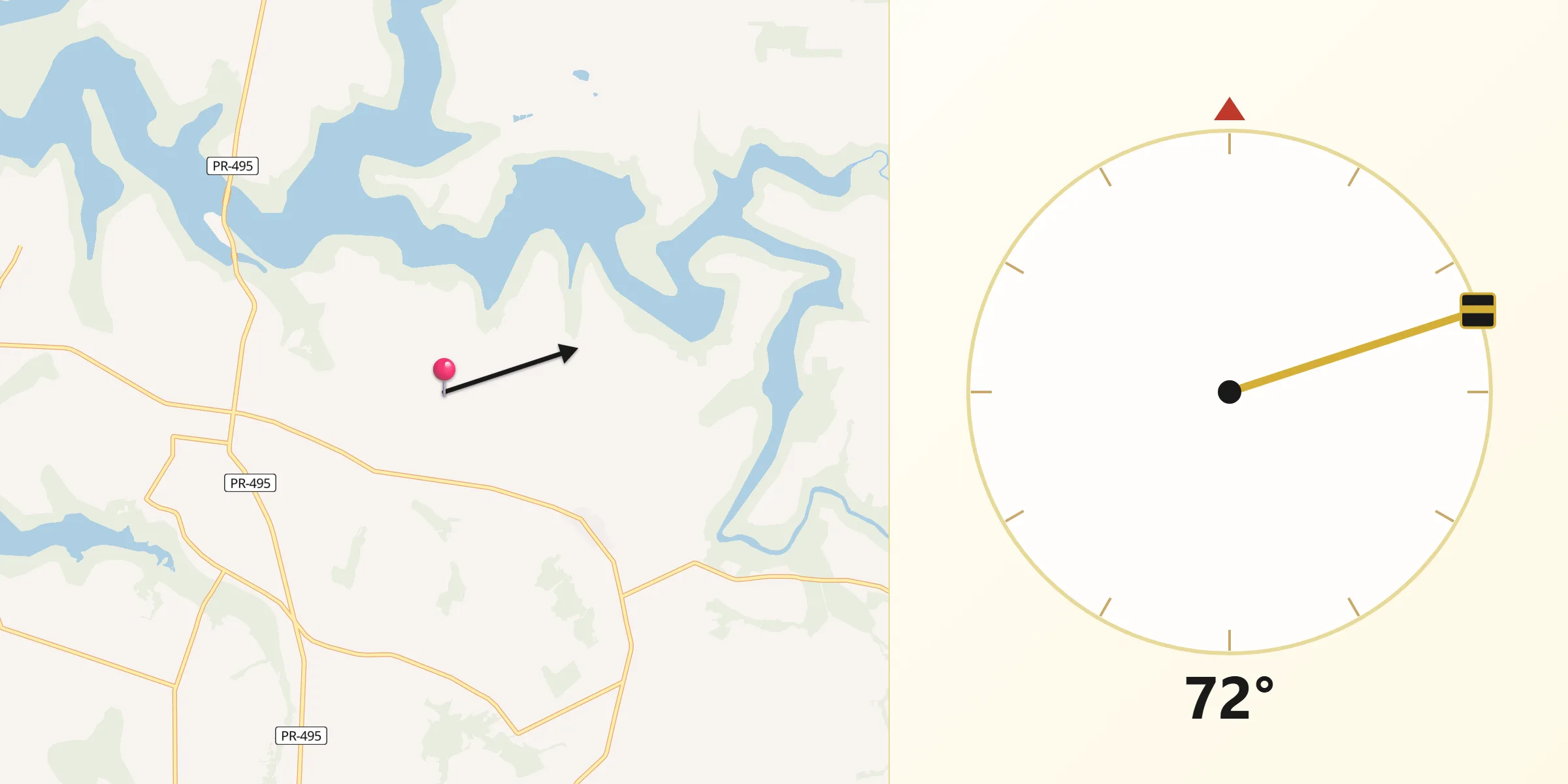 Direção da Qibla a partir de Entre Rios do Oeste