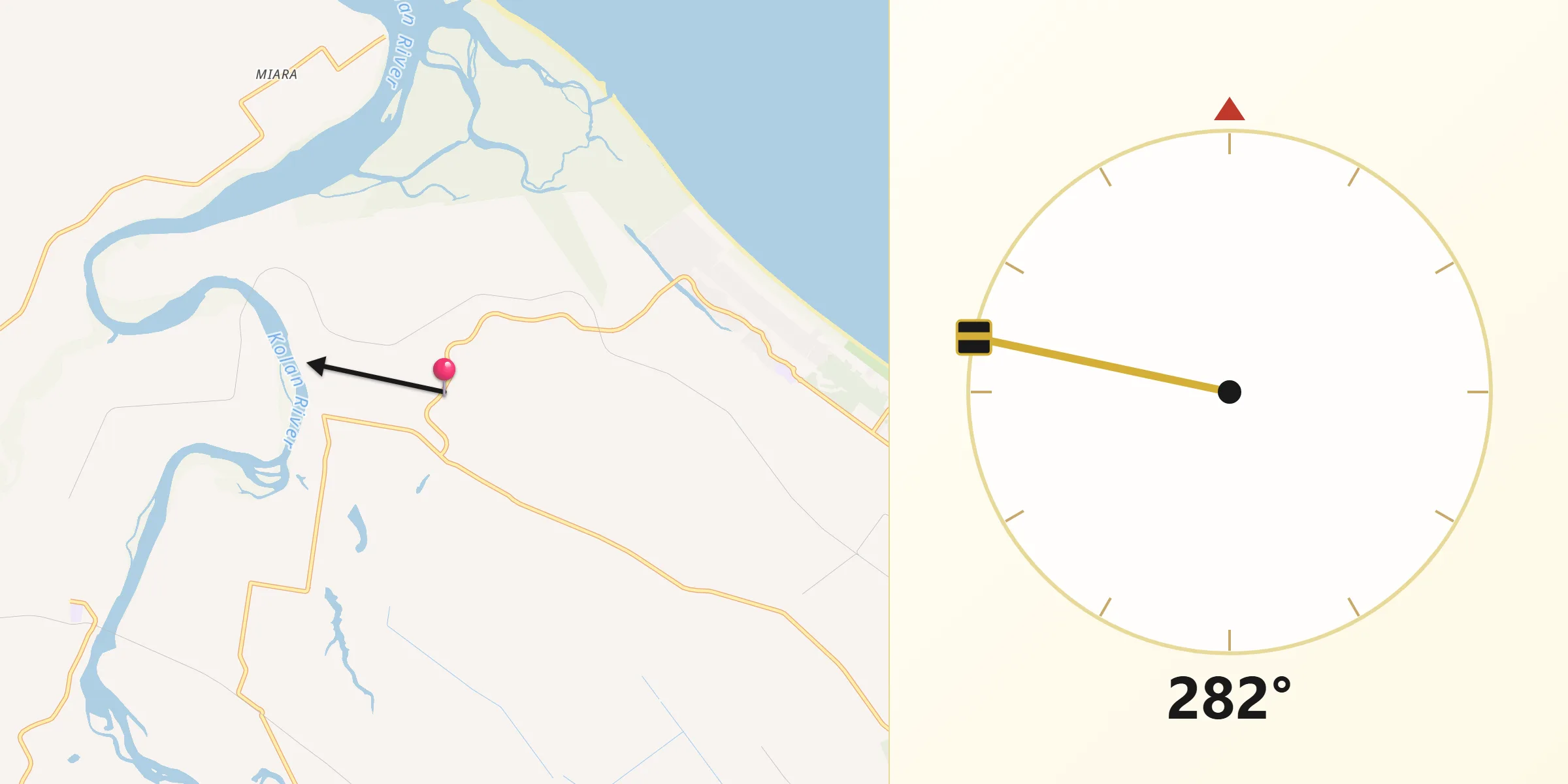 Qibla Direction from Moore Park Beach