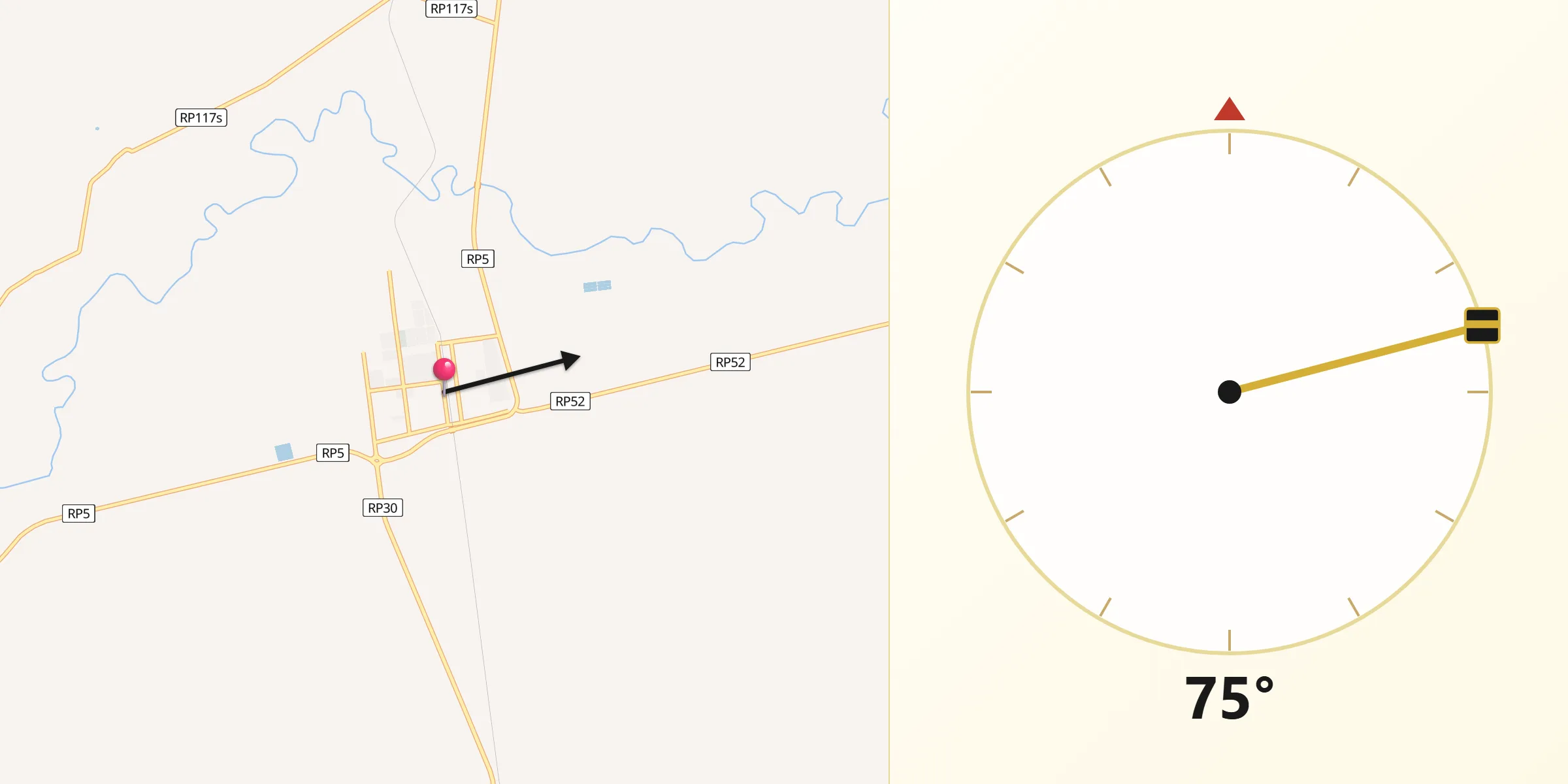 Dirección de la Qibla desde Las Lajitas