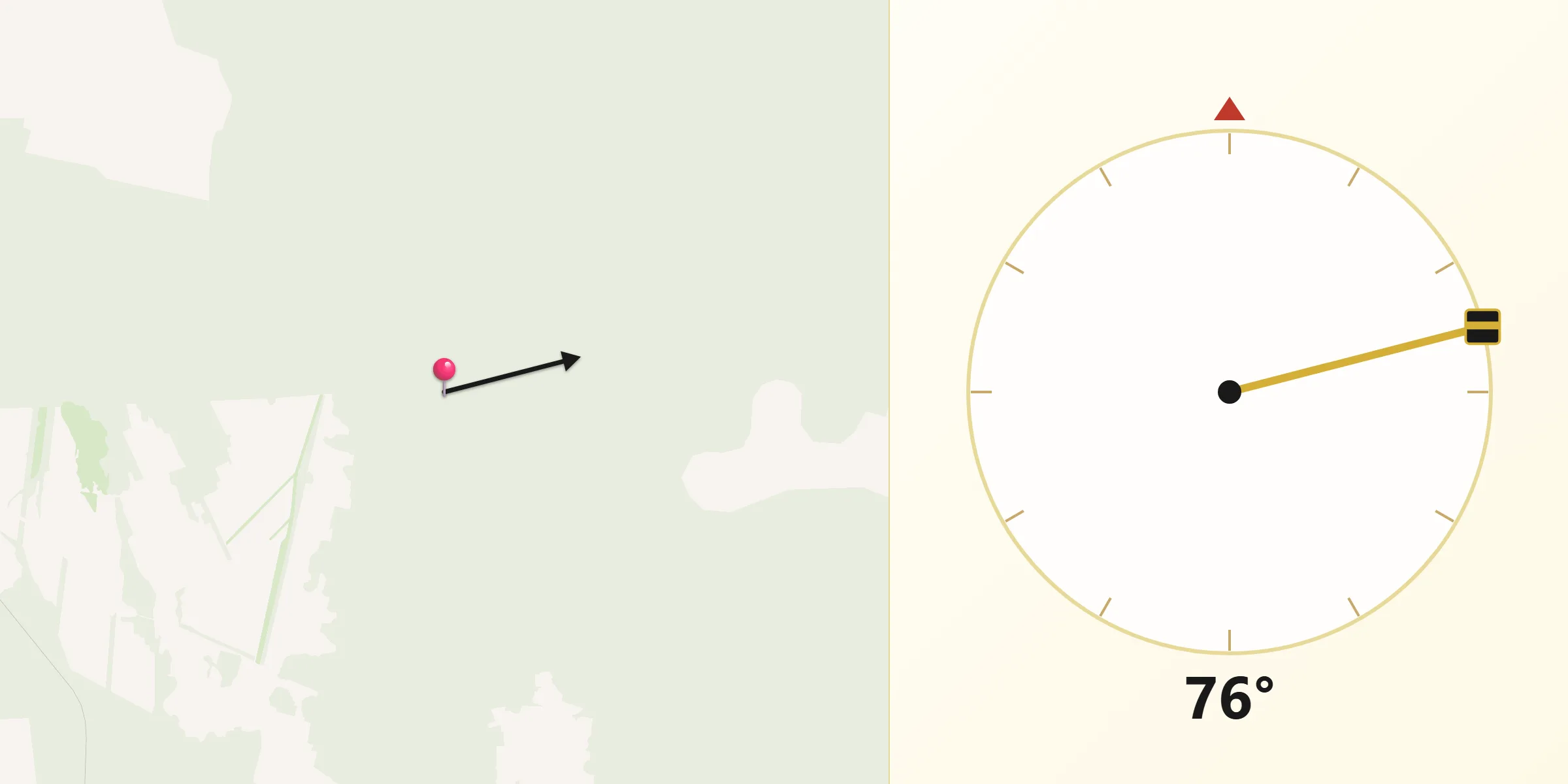 Dirección de la Qibla desde Departamento de General Güemes