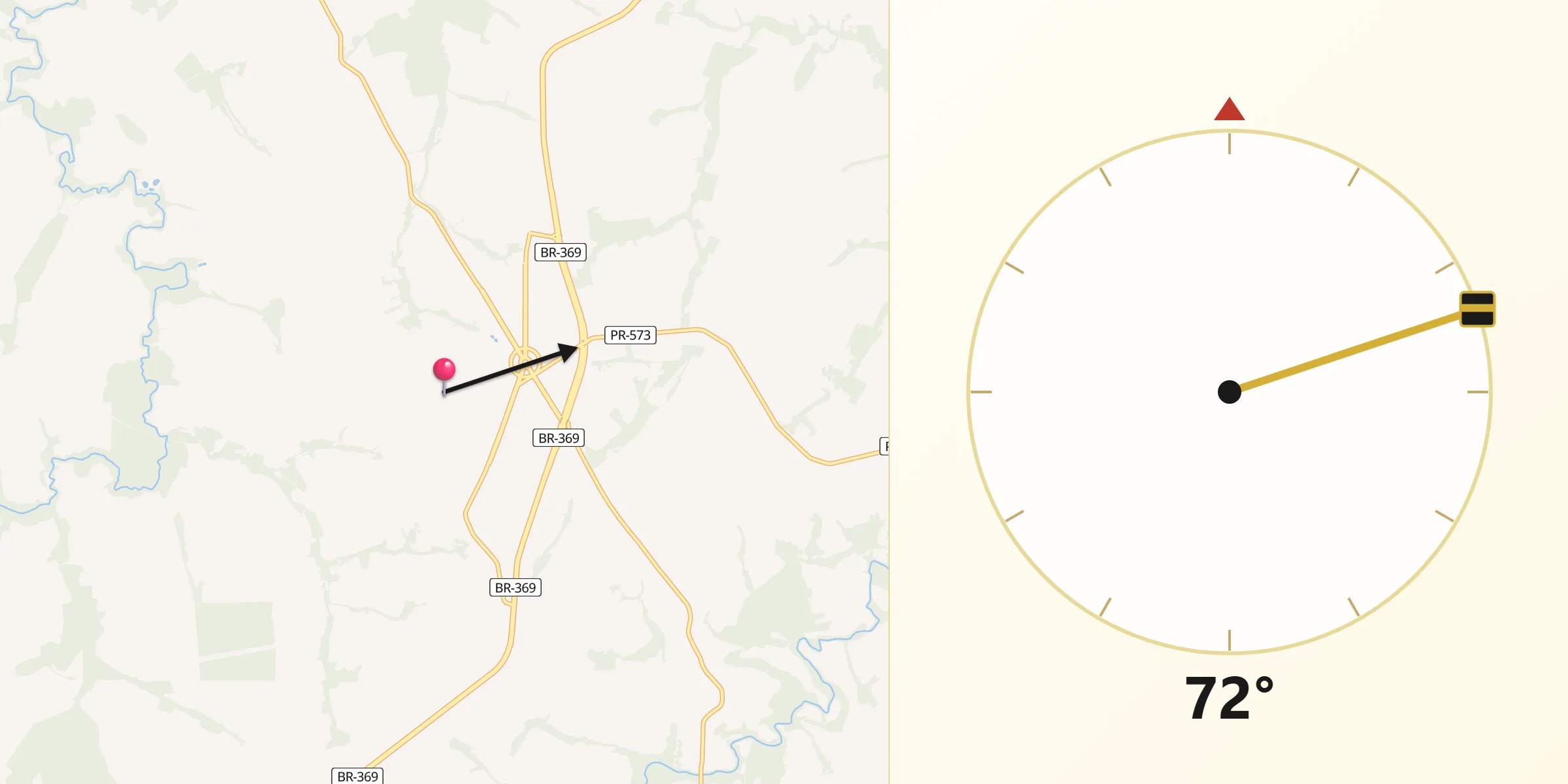Direção da Qibla a partir de Corbélia
