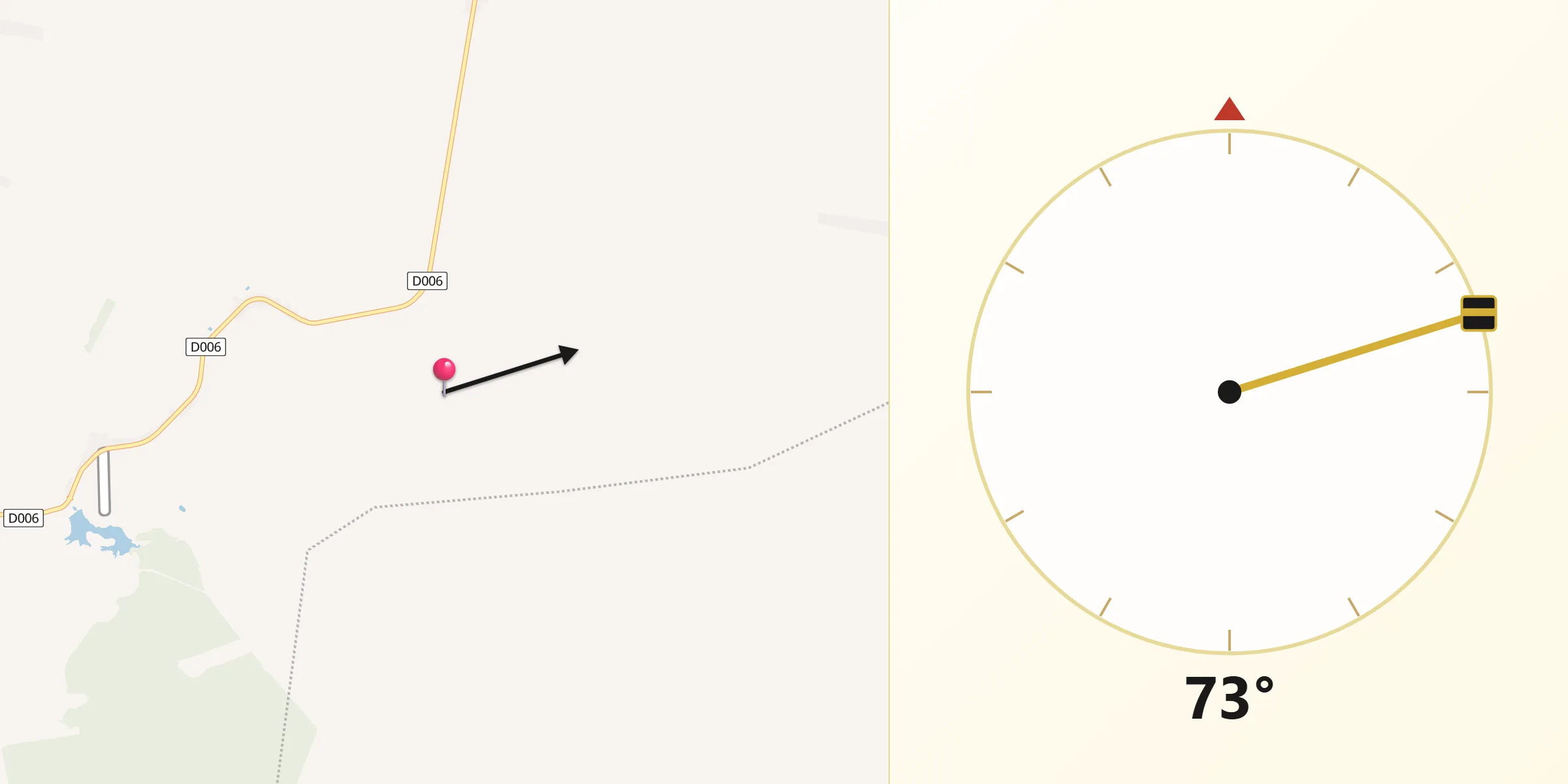 Dirección de la Qibla desde Capiíbary