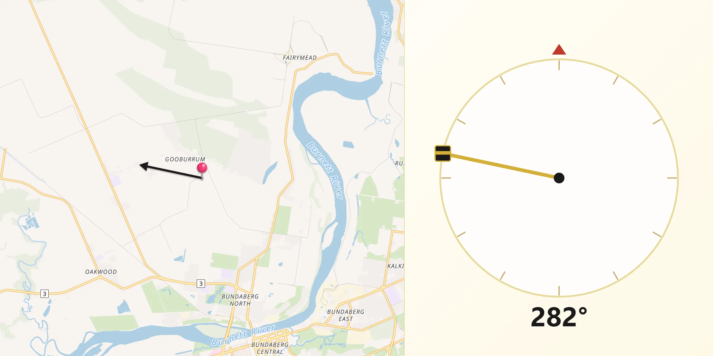 Qibla Direction from Gooburrum