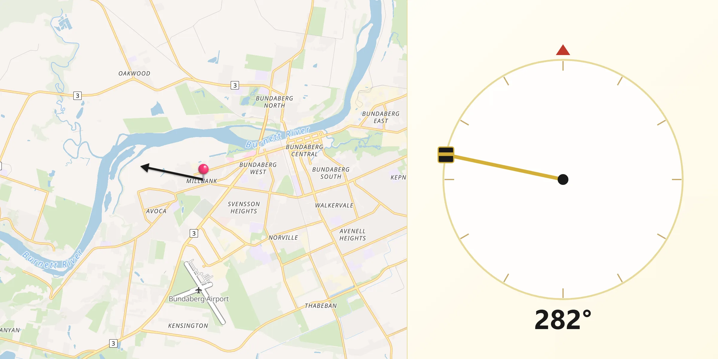 Qibla Direction from Millbank