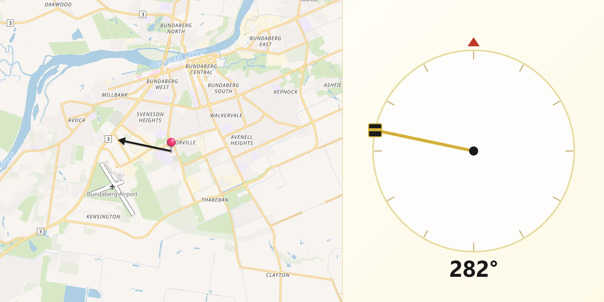 Qibla Direction from Norville