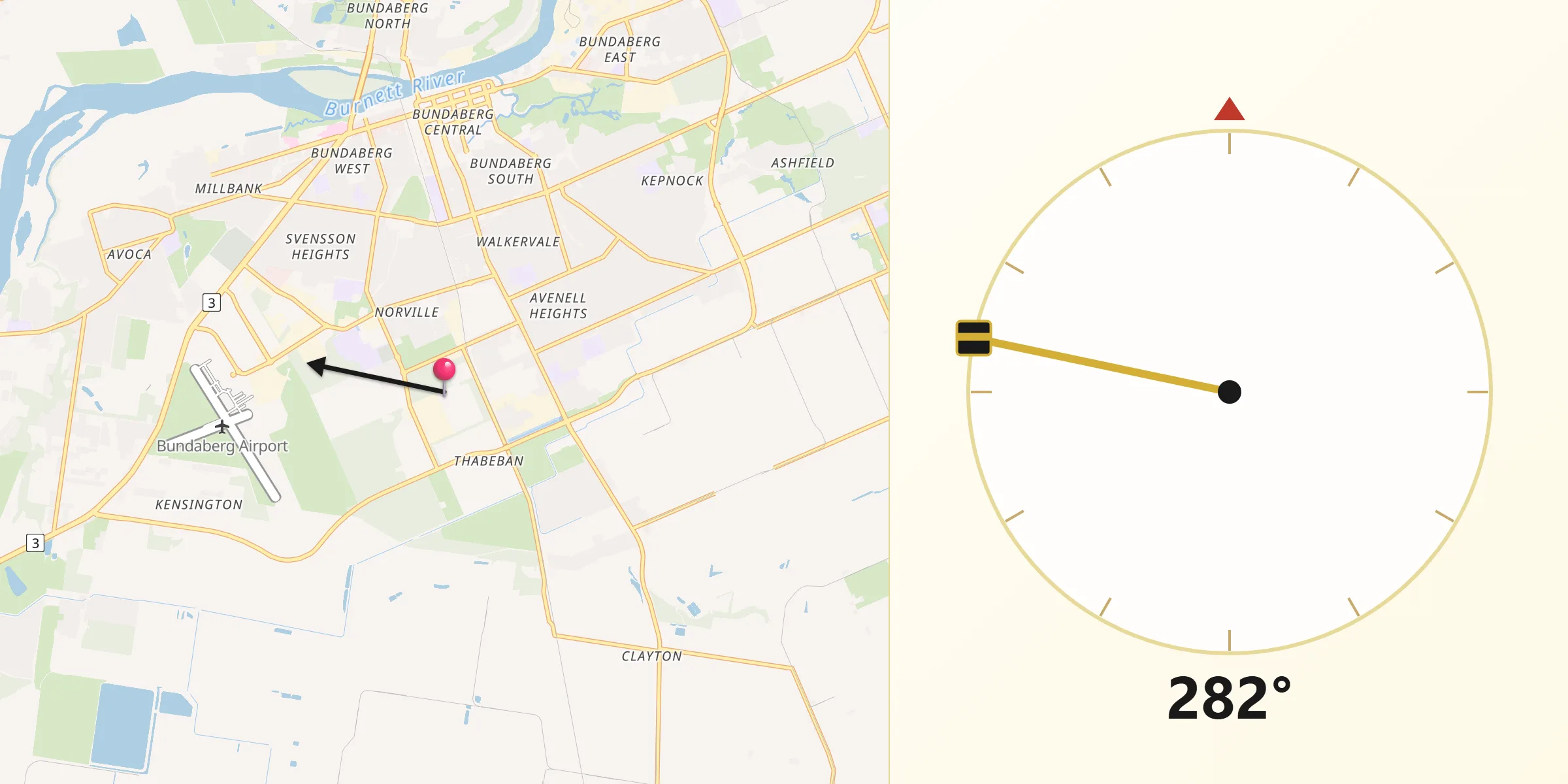 Qibla Direction from Thabeban